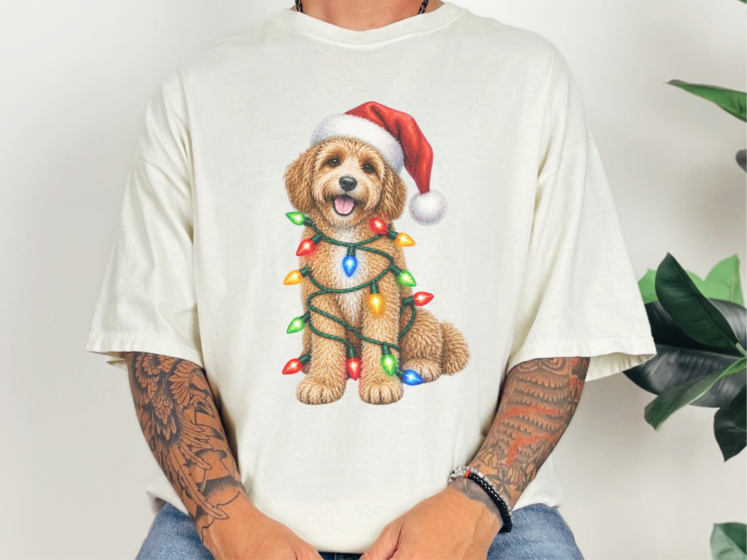 Christmas Cavapoo Holiday Lights doodle dog shirt - photo 8