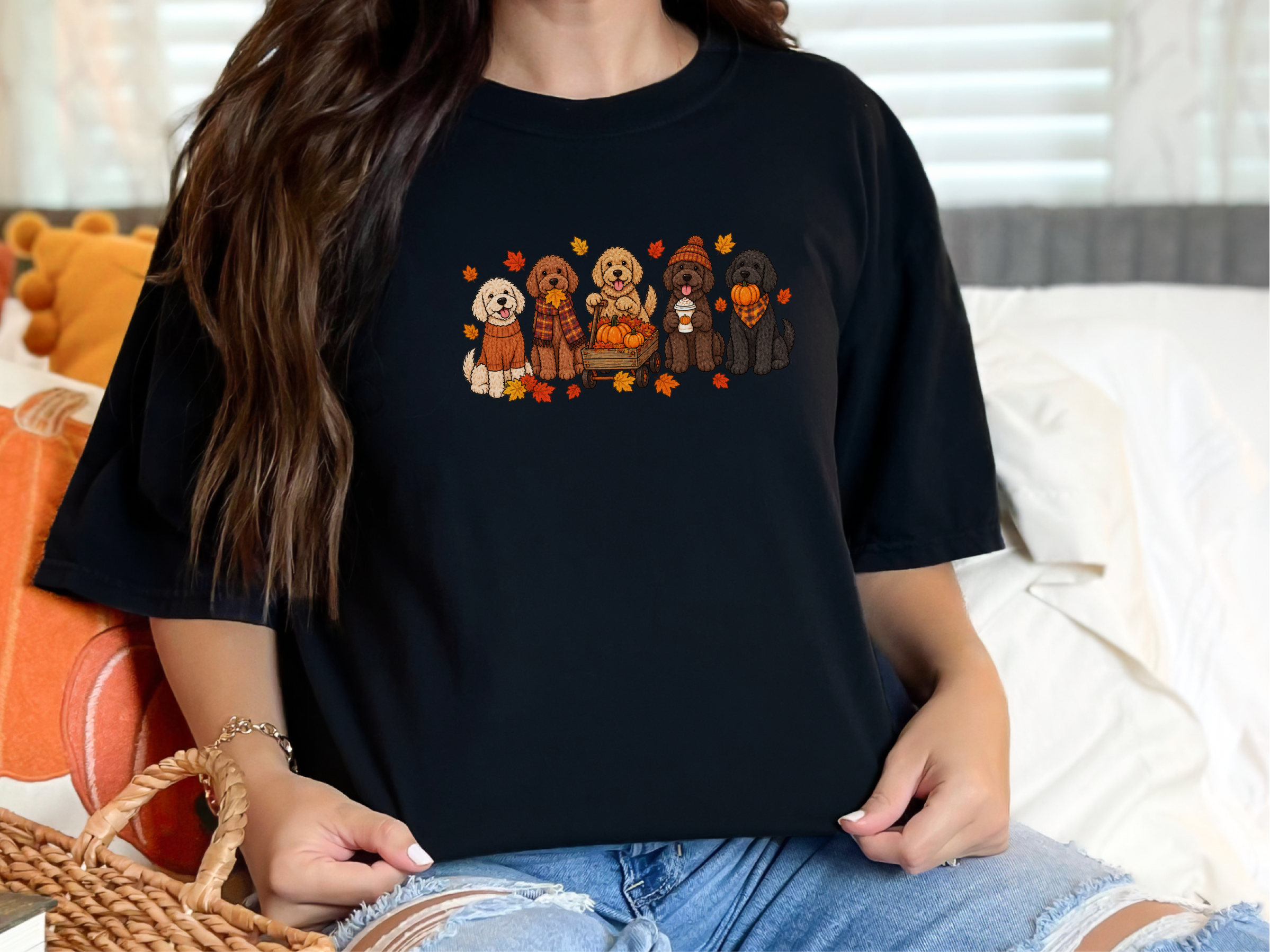Labradoodle Fall Activities Lineup doodle dog shirt - photo 3