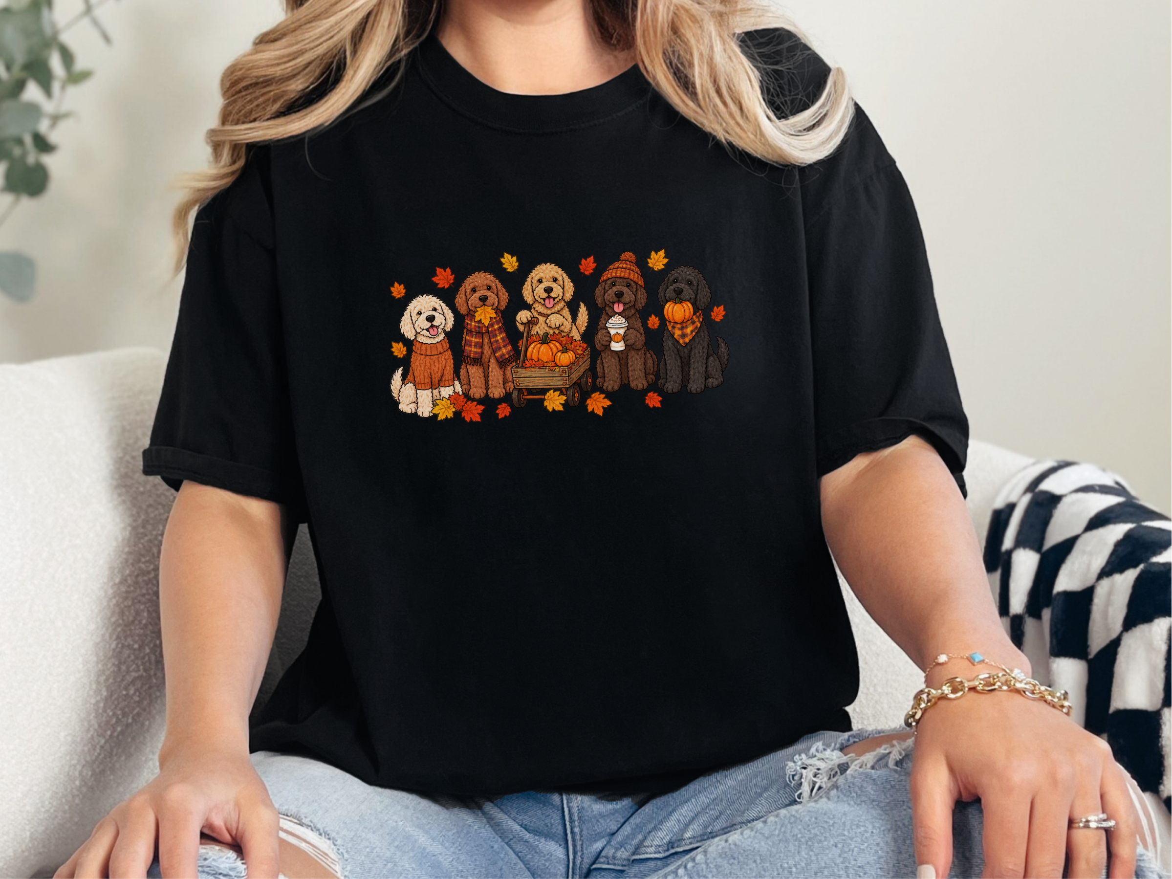 Labradoodle Fall Activities Lineup doodle dog shirt - photo 2