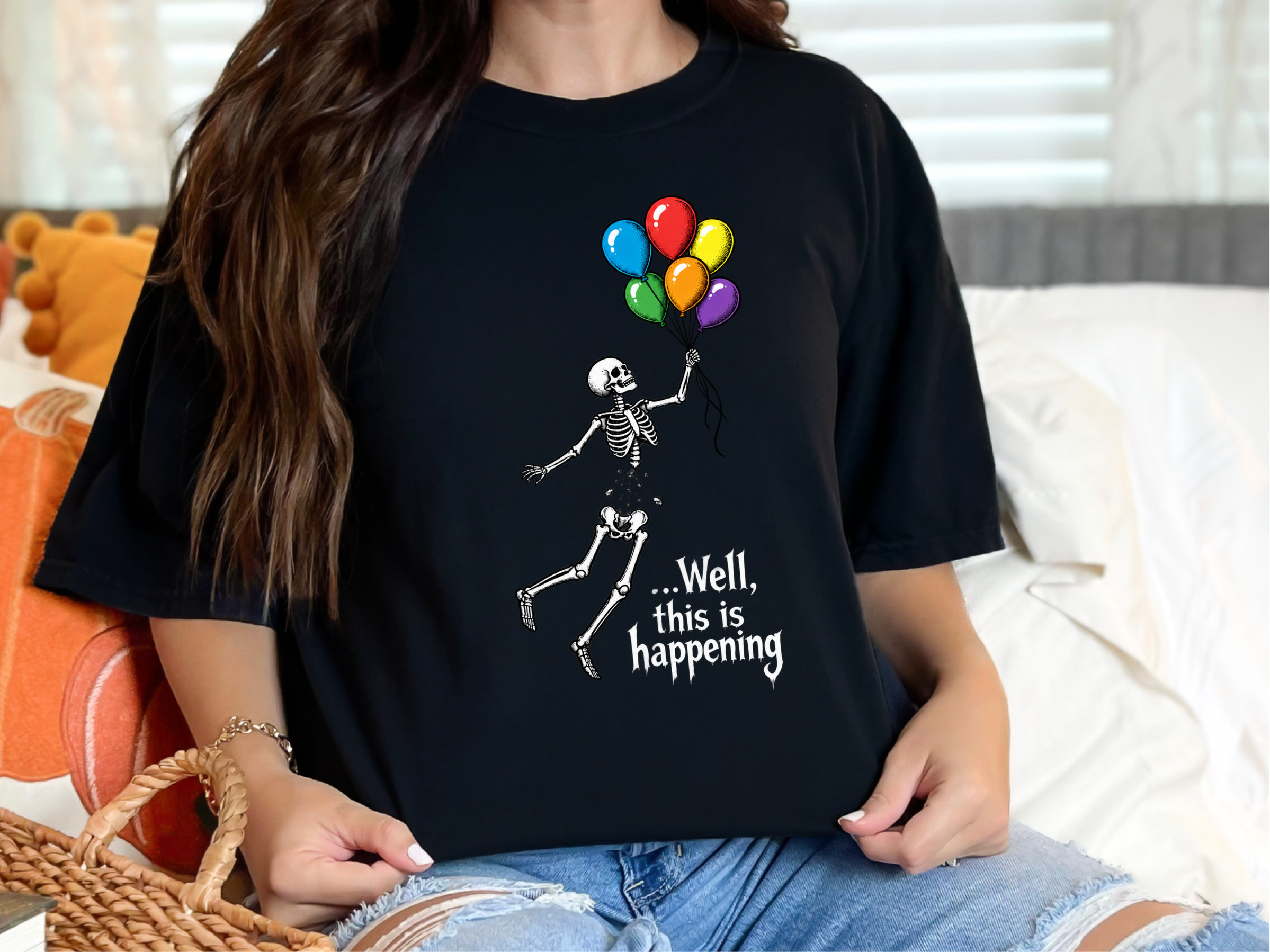 Floating Separated Skeleton Balloons funny shirt - photo 4