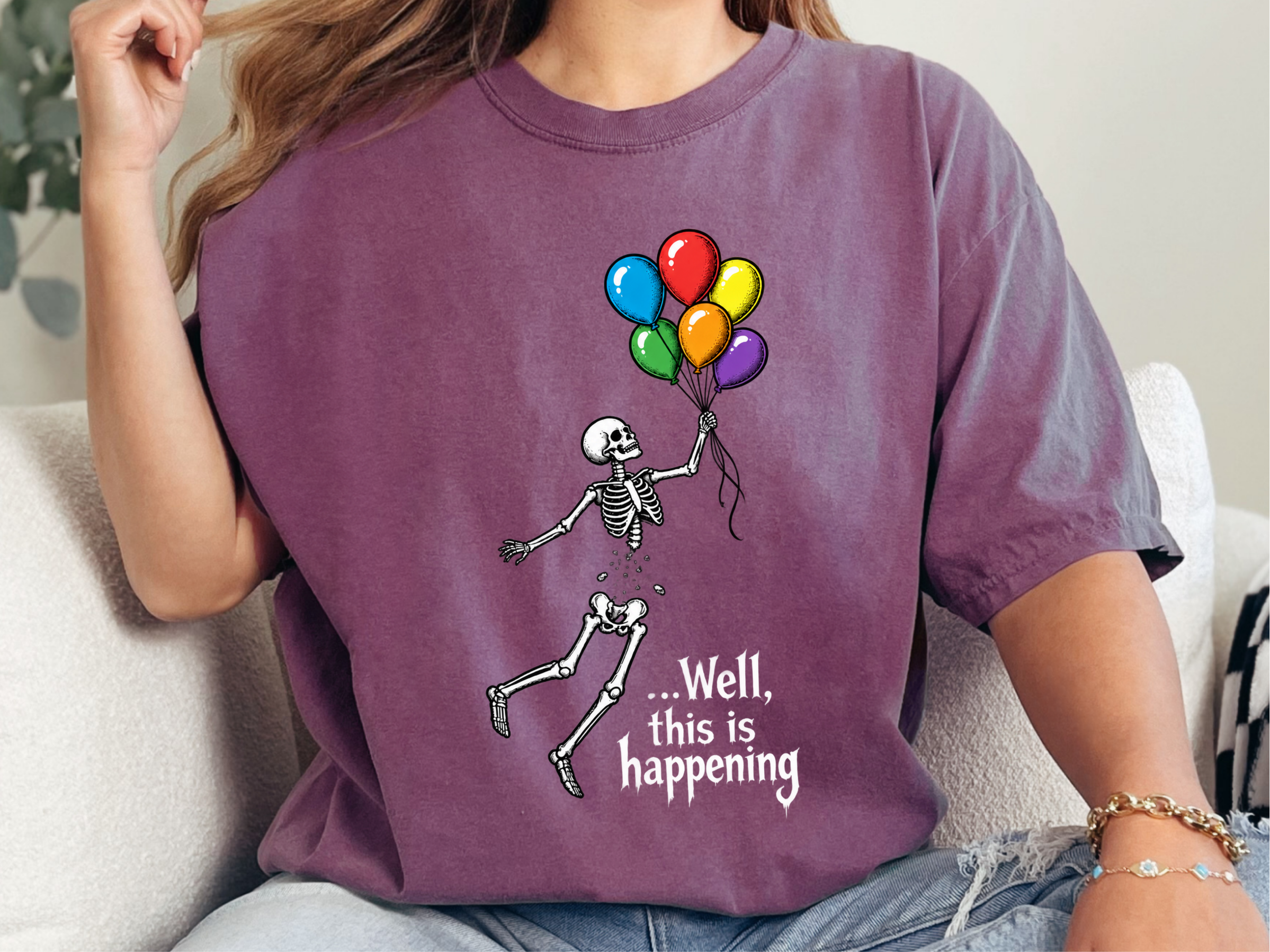 Floating Separated Skeleton Balloons funny shirt - photo 6