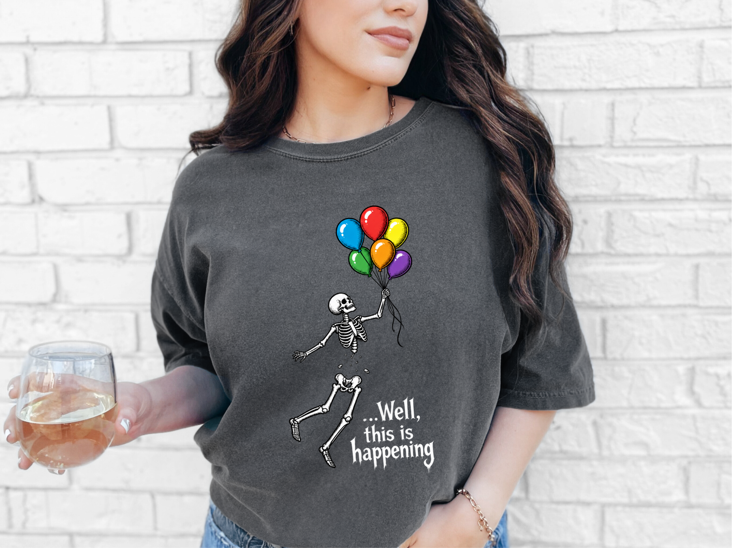 Floating Separated Skeleton Balloons funny shirt - photo 5