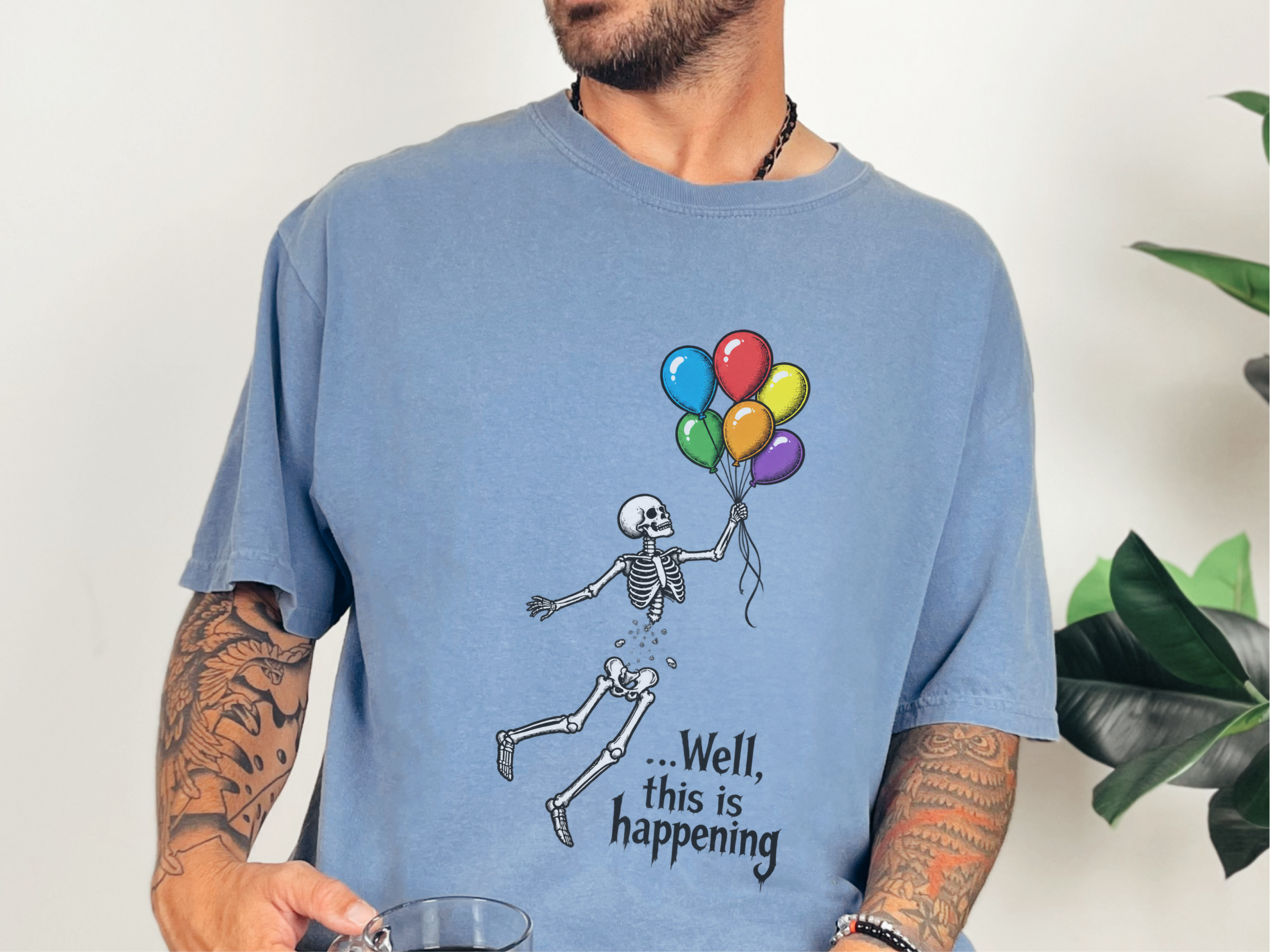 Floating Separated Skeleton Balloons funny shirt - photo 7