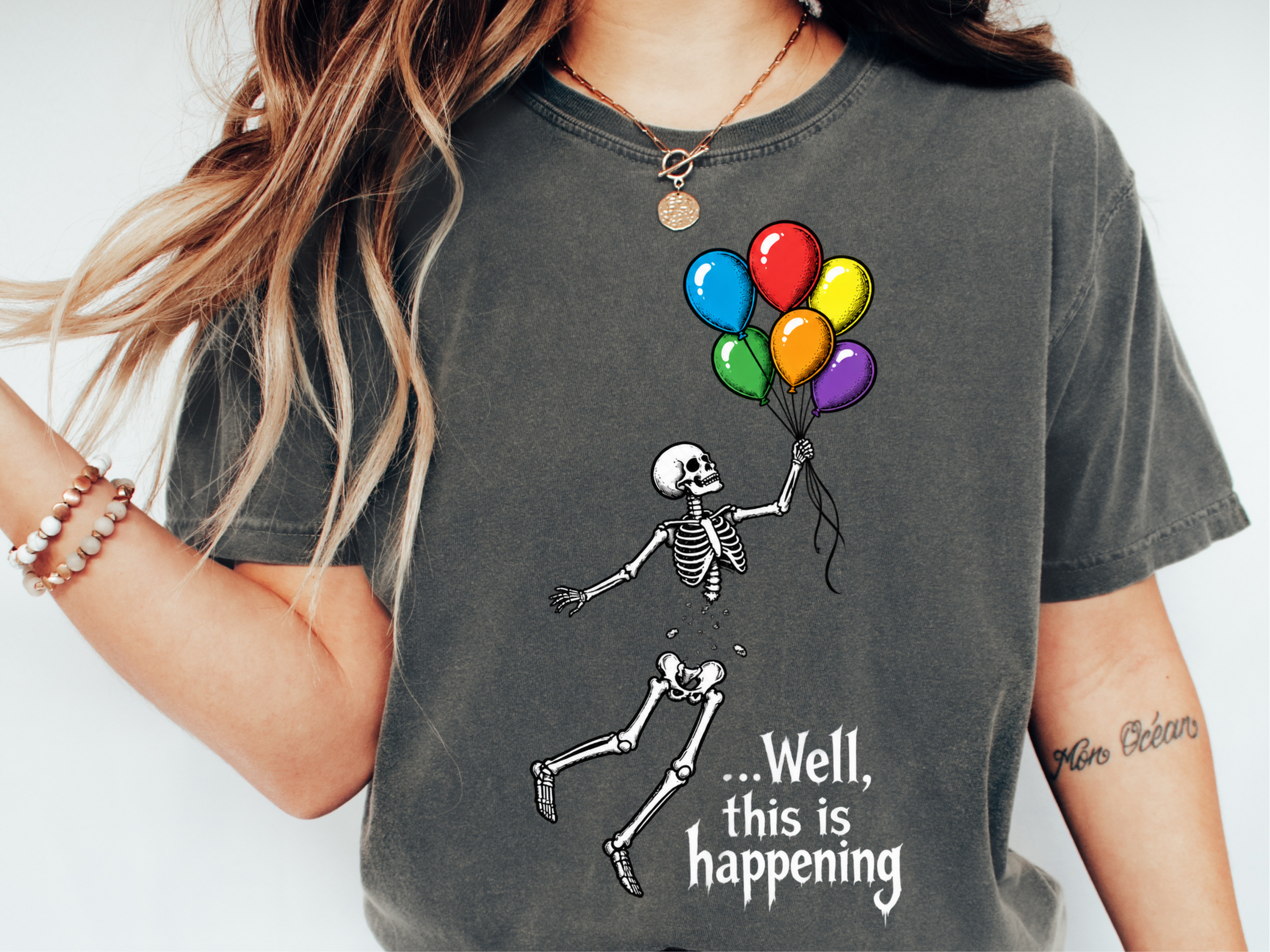 Floating Separated Skeleton Balloons funny shirt - photo 1