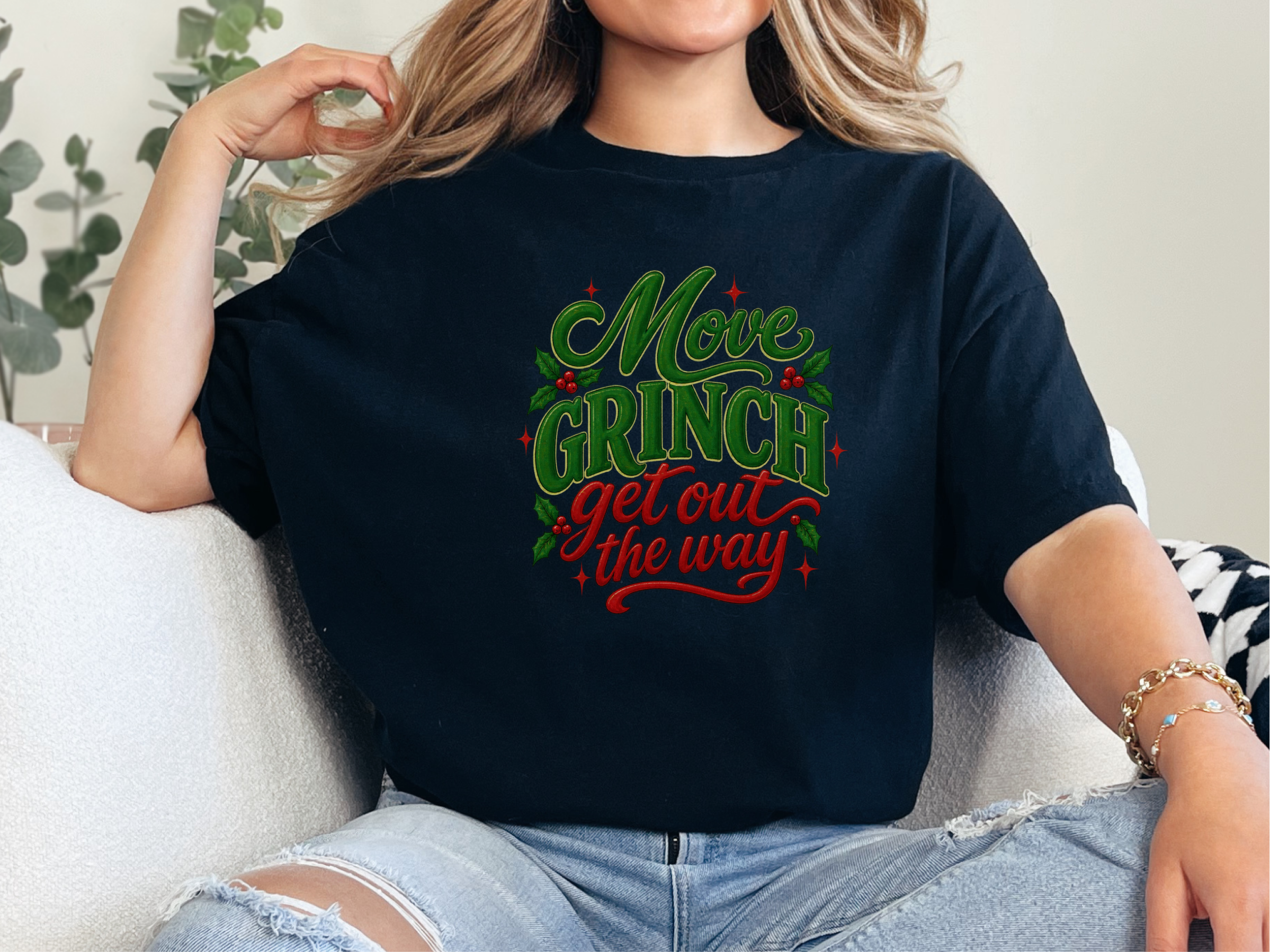 Move Grinch Holly Typography funny shirt - photo 3