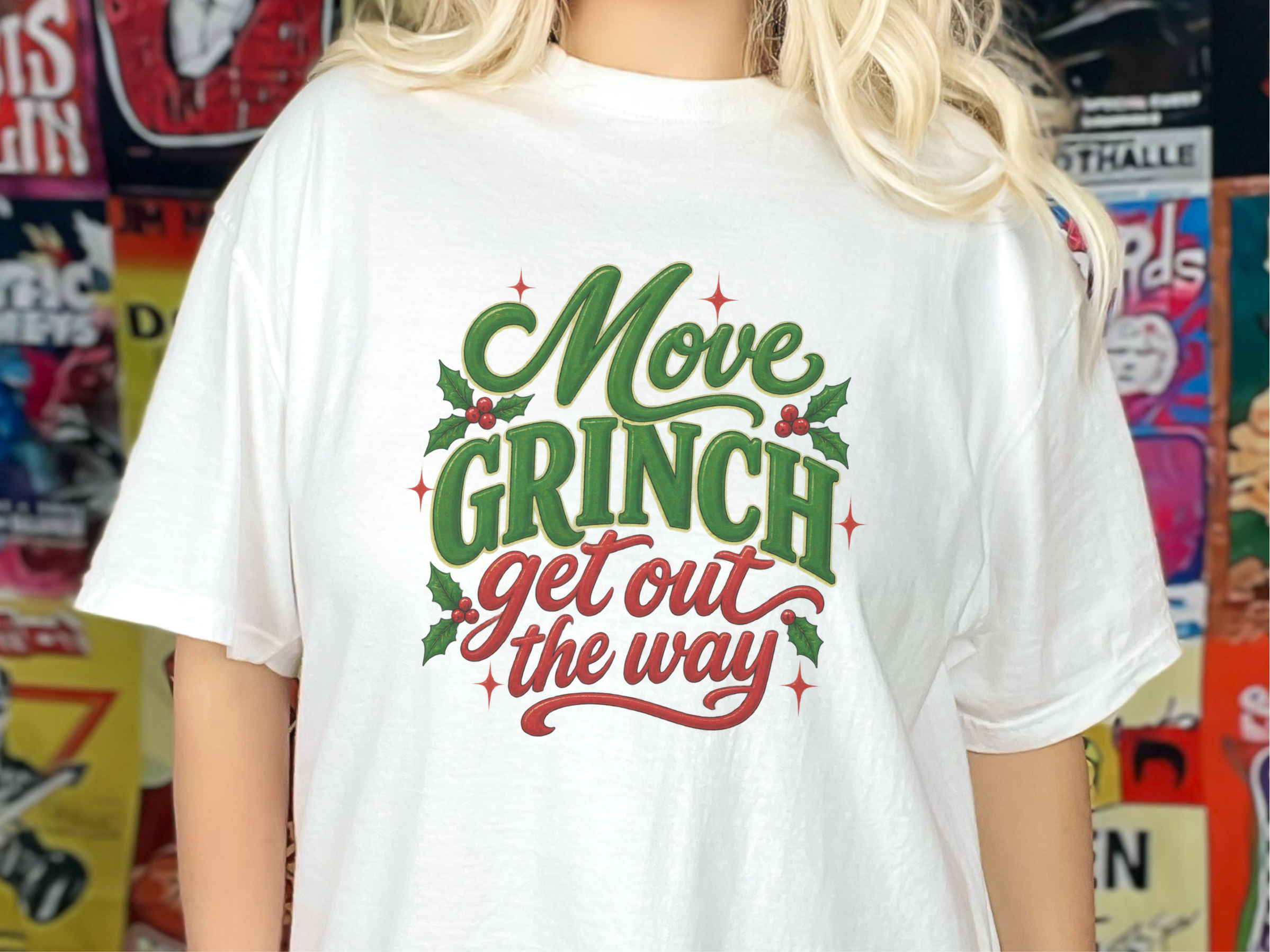 Move Grinch Holly Typography funny shirt - photo 1