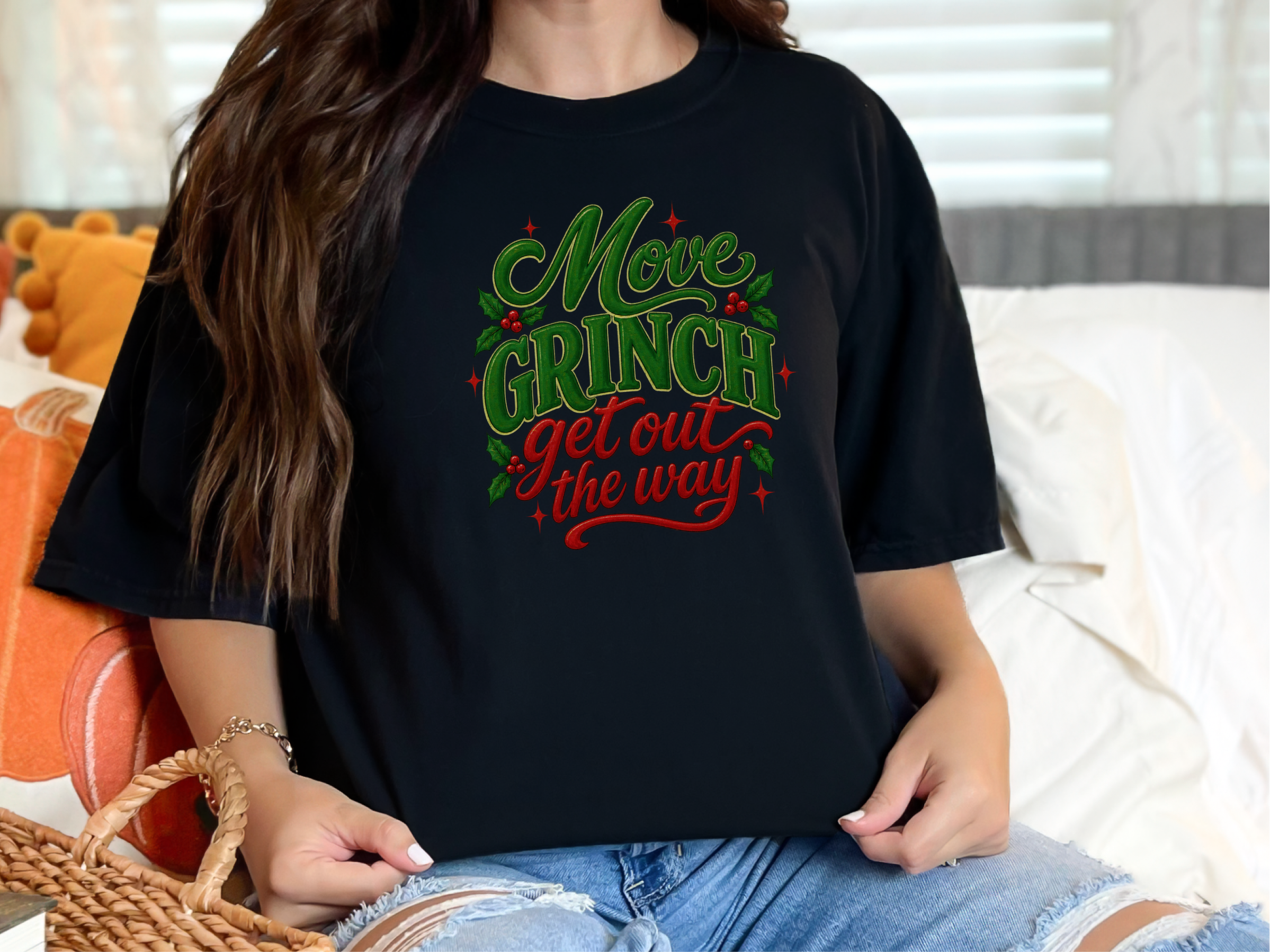 Move Grinch Holly Typography funny shirt - photo 2