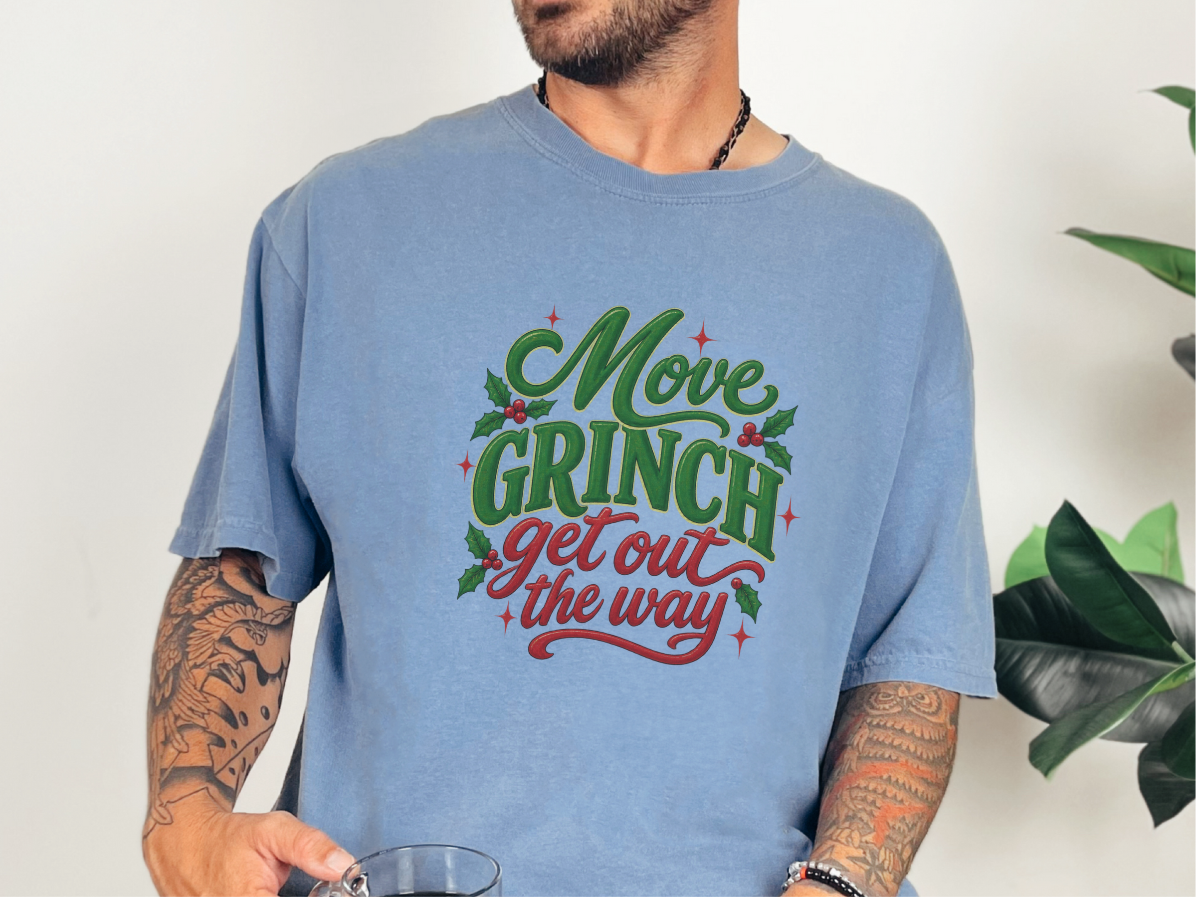 Move Grinch Holly Typography funny shirt - photo 4