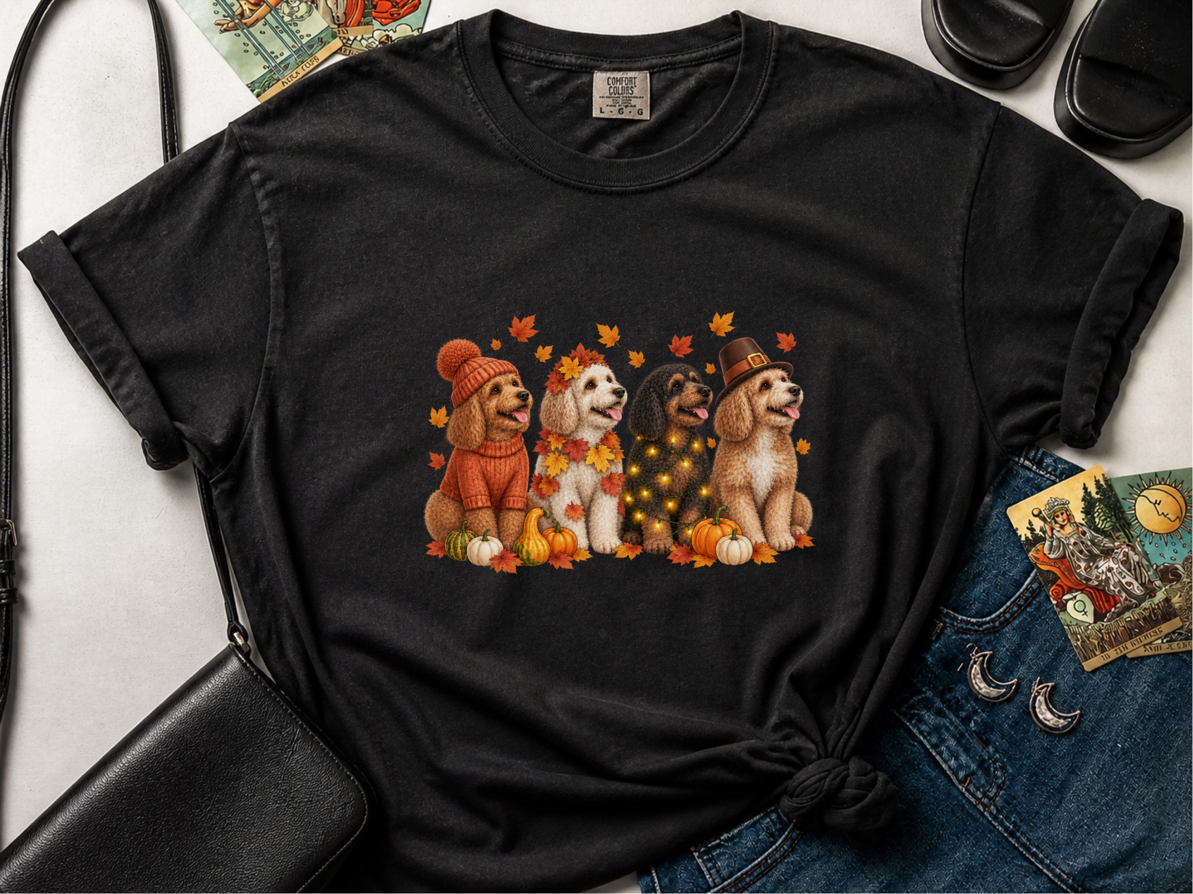 Festive Autumn Cavapoo Dogs