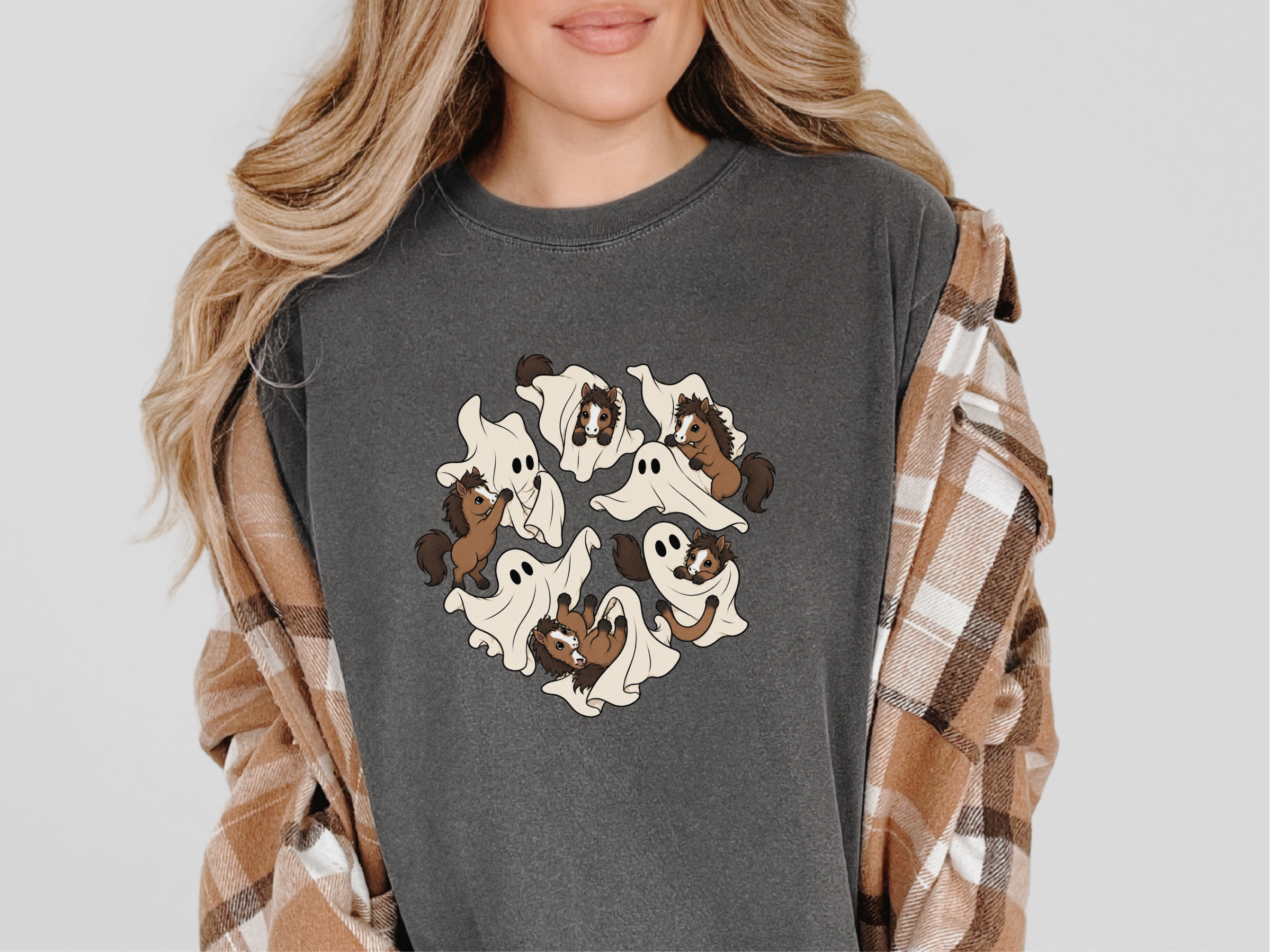 Cute Ghost Playing With Horse funny shirt - photo 3