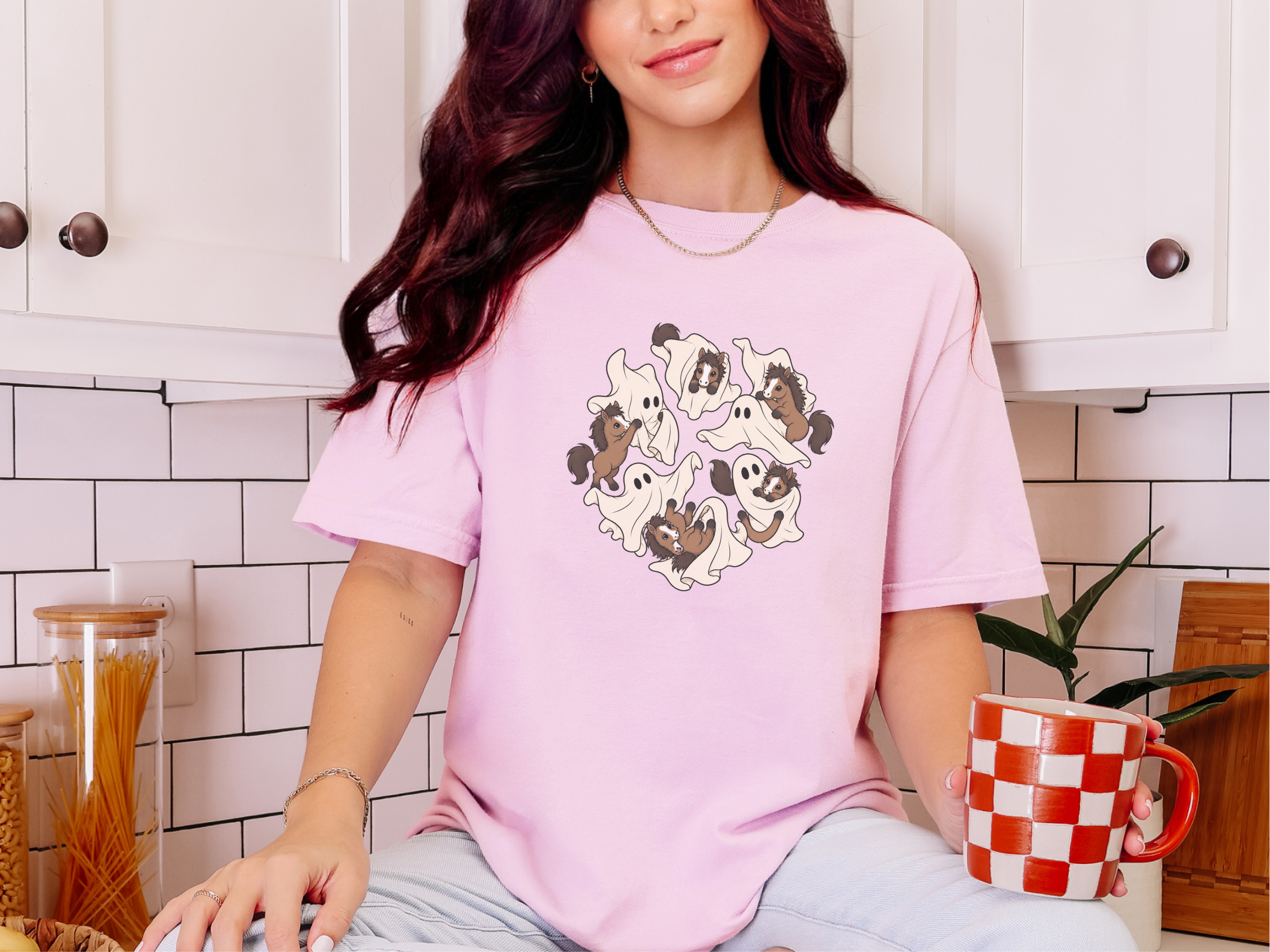 Cute Ghost Playing With Horse funny shirt - photo 4
