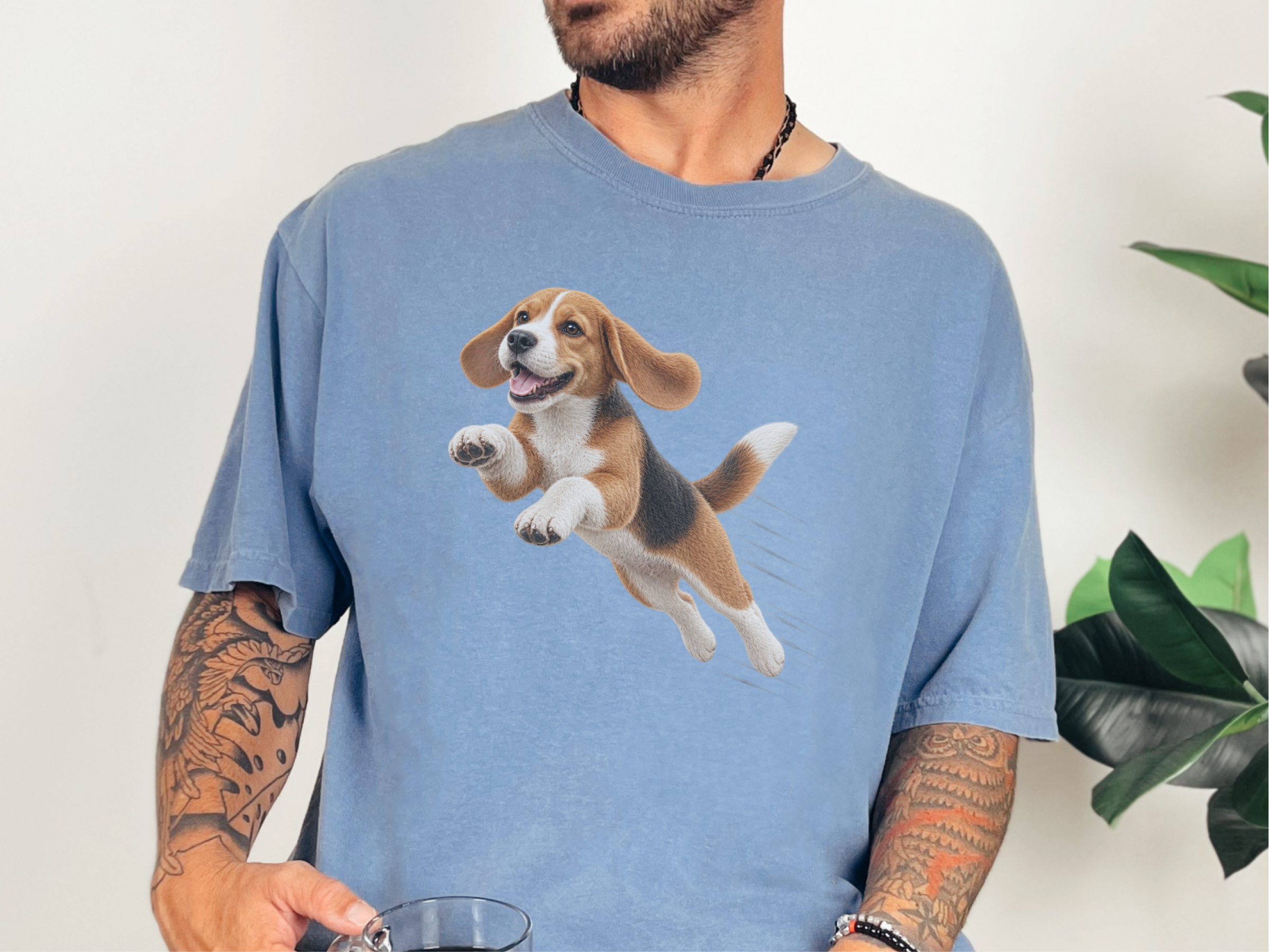 Running Beagle Speed Lines doodle dog shirt - photo 5