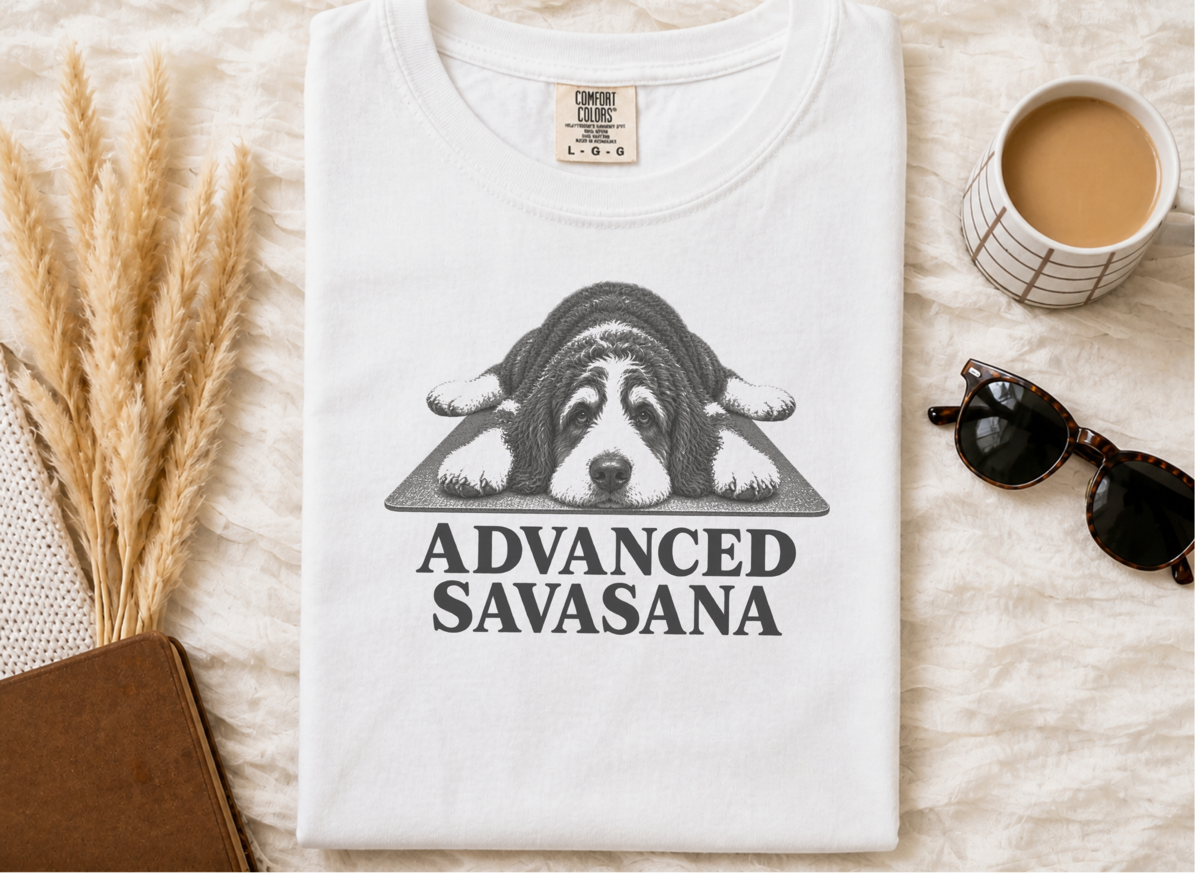 Bernedoodle Advanced Savasana Yoga