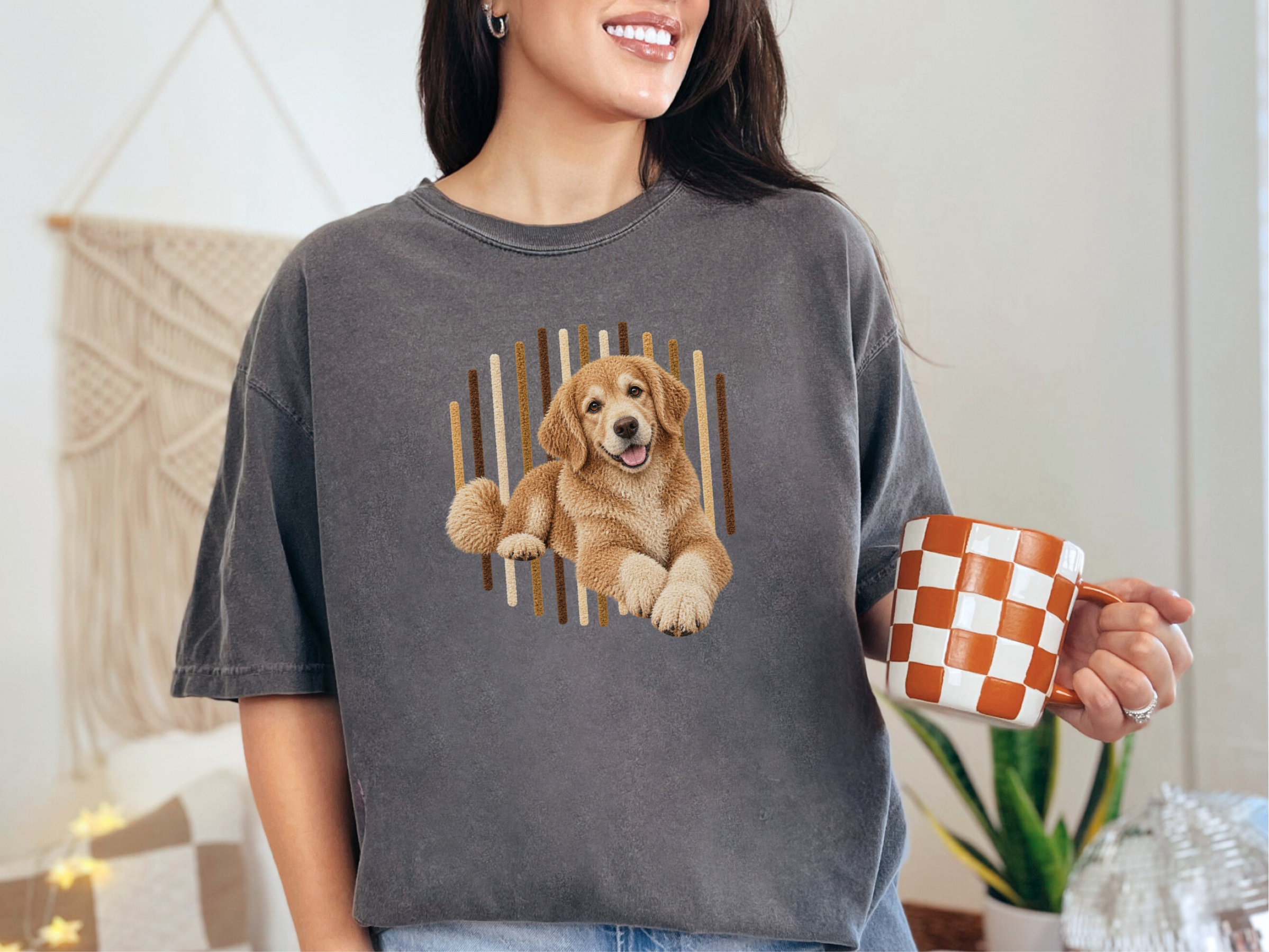 Golden Retriever Fluffy Vertical Stripes doodle dog shirt - photo 3