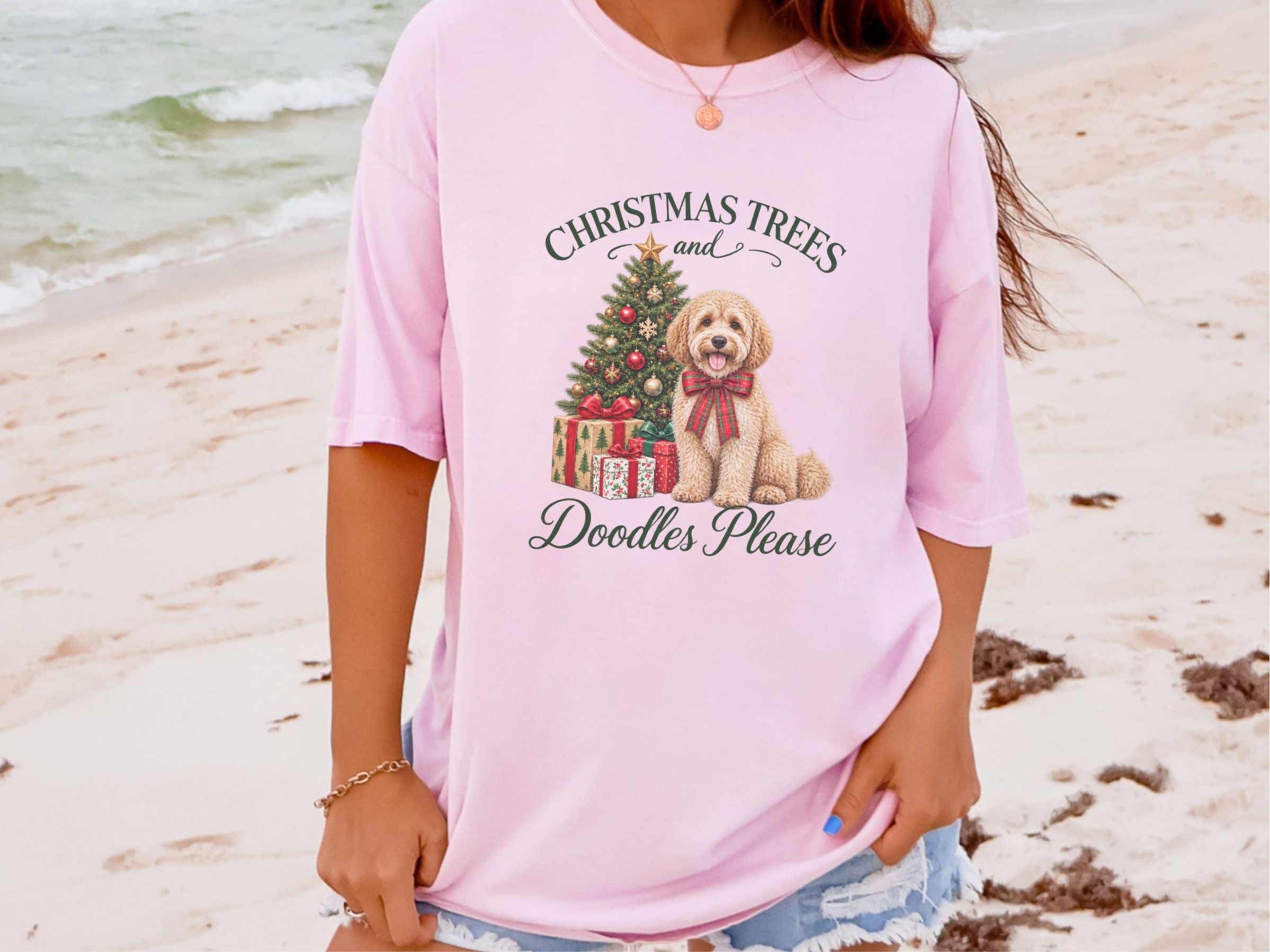 Maltipoo Christmas Tree Holiday doodle dog shirt - photo 4