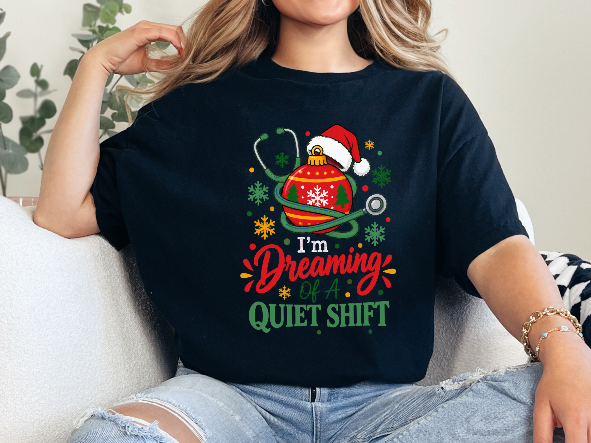 Nurse Christmas Stethoscope Quiet Shift