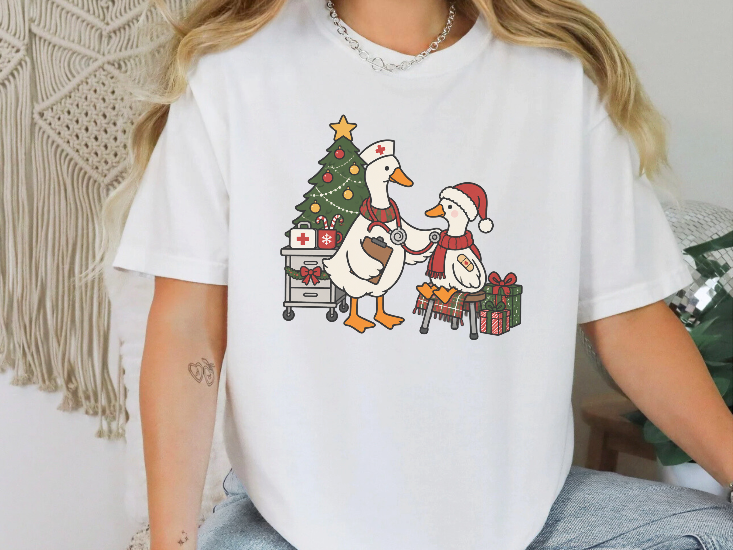 Christmas Nurse Goose Checkup