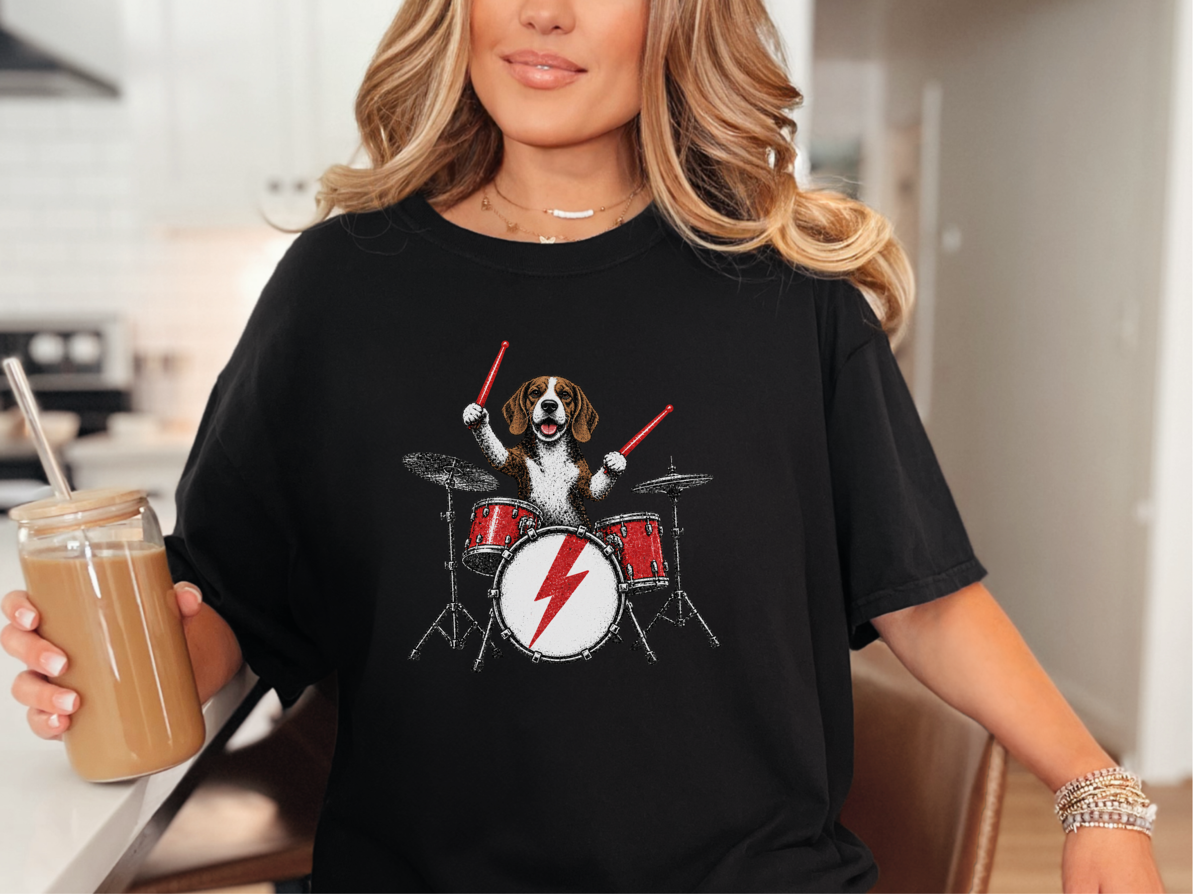 Beagle Rock Drummer doodle dog shirt - photo 5