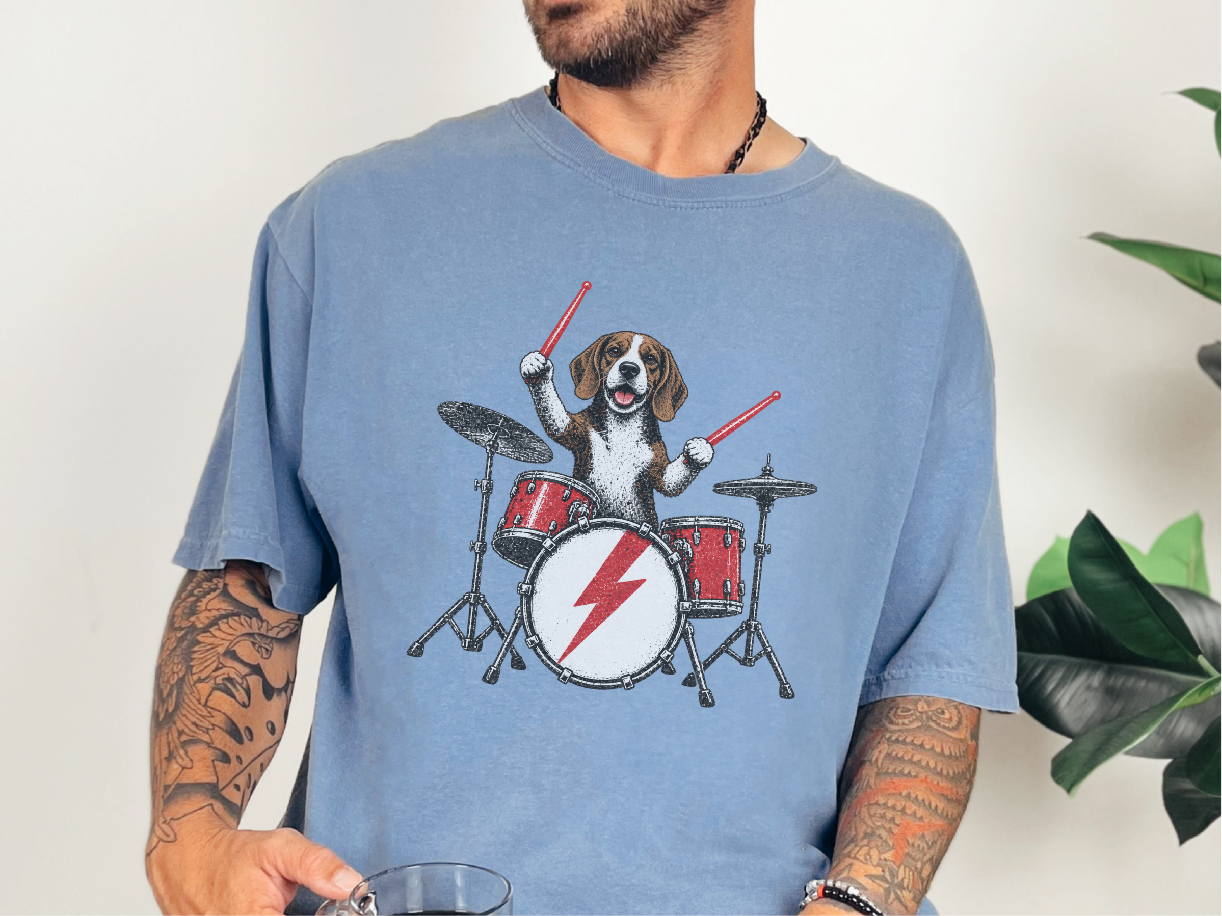 Beagle Rock Drummer doodle dog shirt - photo 8