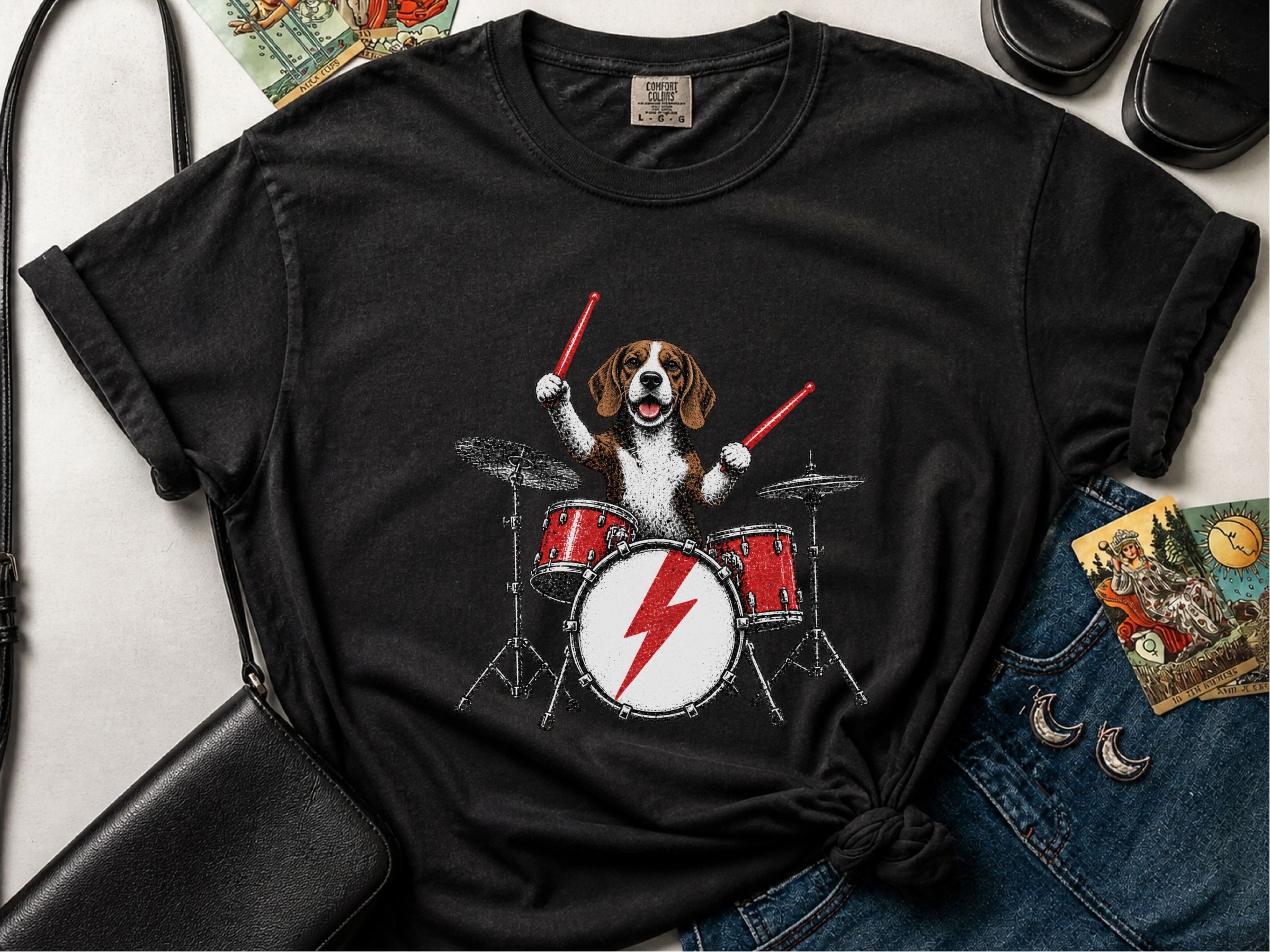 Beagle Rock Drummer doodle dog shirt - photo 6