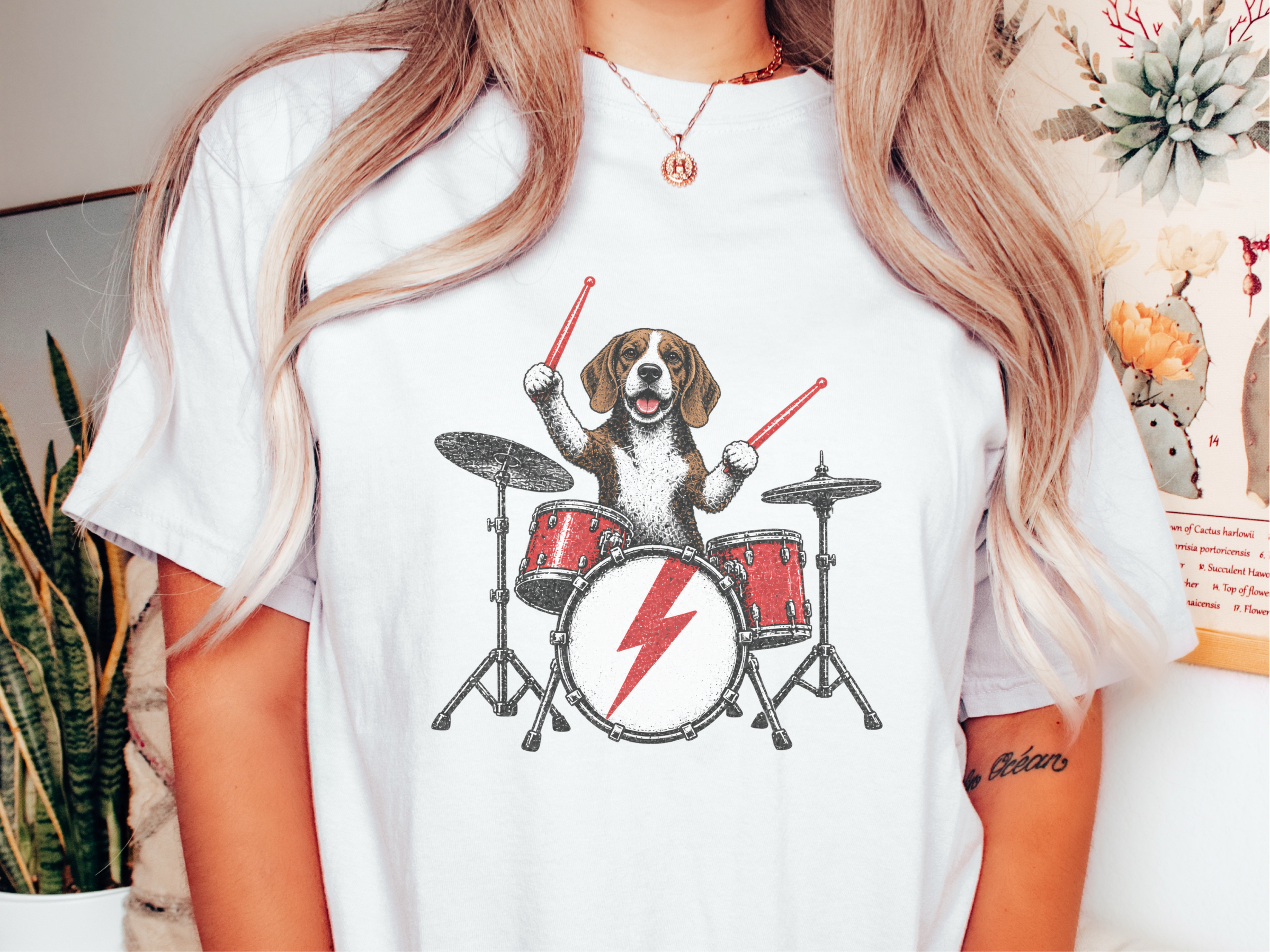 Beagle Rock Drummer doodle dog shirt - photo 1