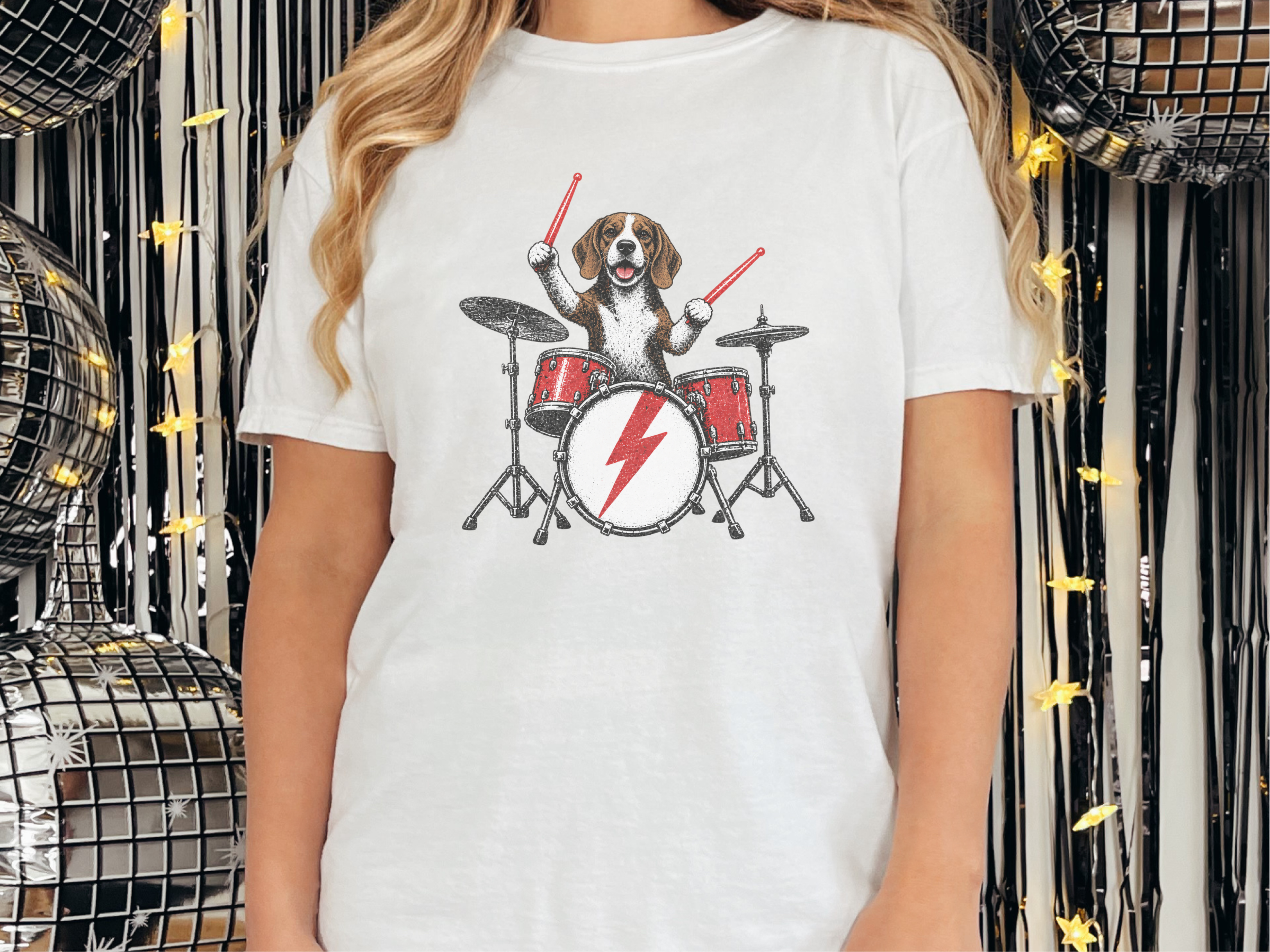 Beagle Rock Drummer doodle dog shirt - photo 2