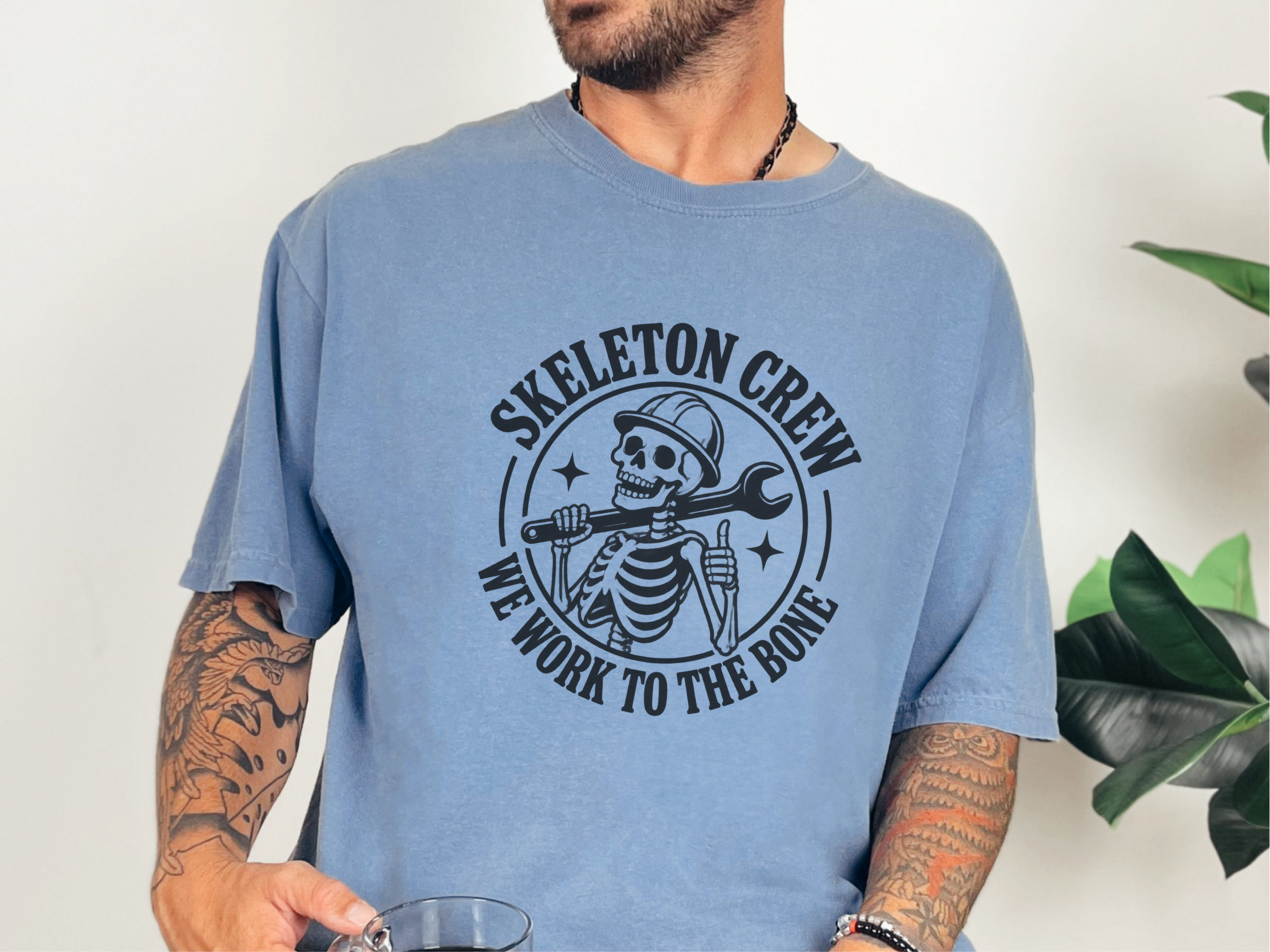 Skeleton Crew Construction Worker funny shirt - photo 7