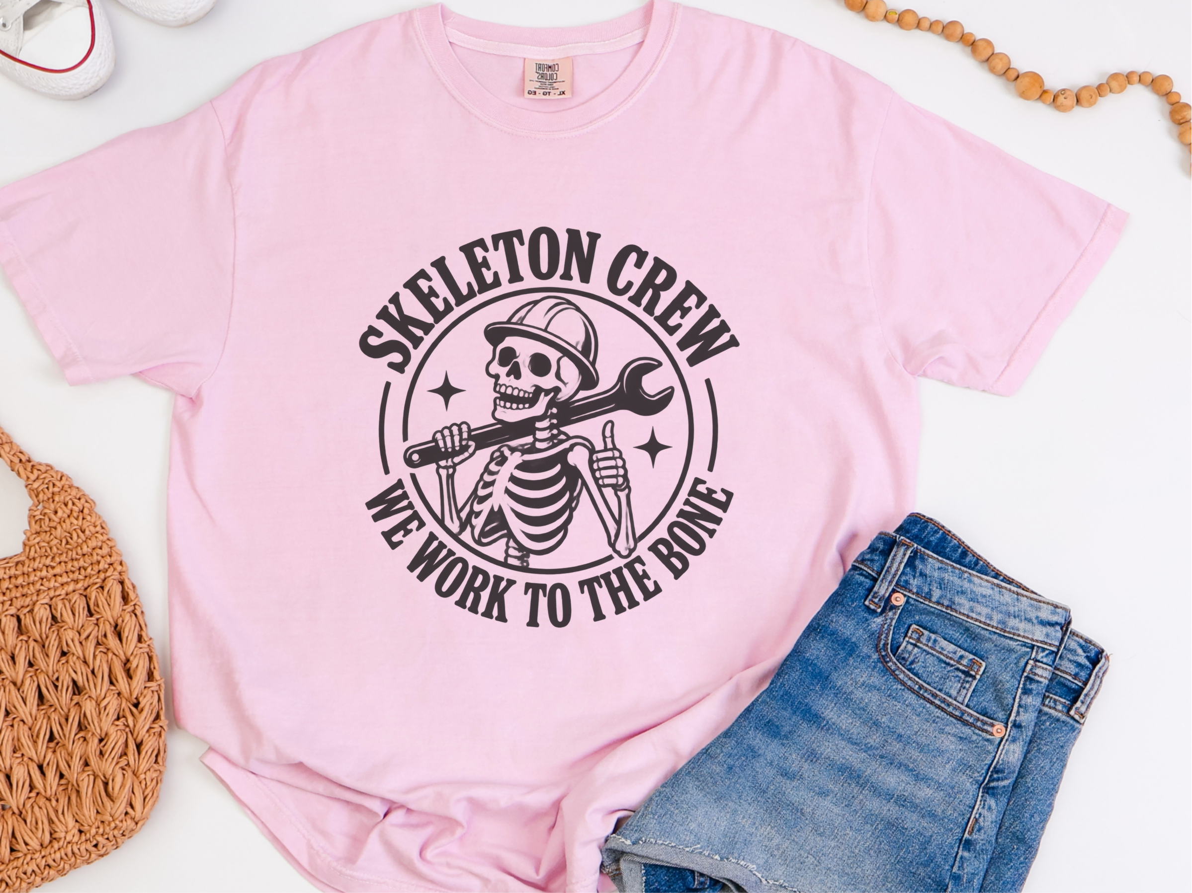Skeleton Crew Construction Worker funny shirt - photo 5