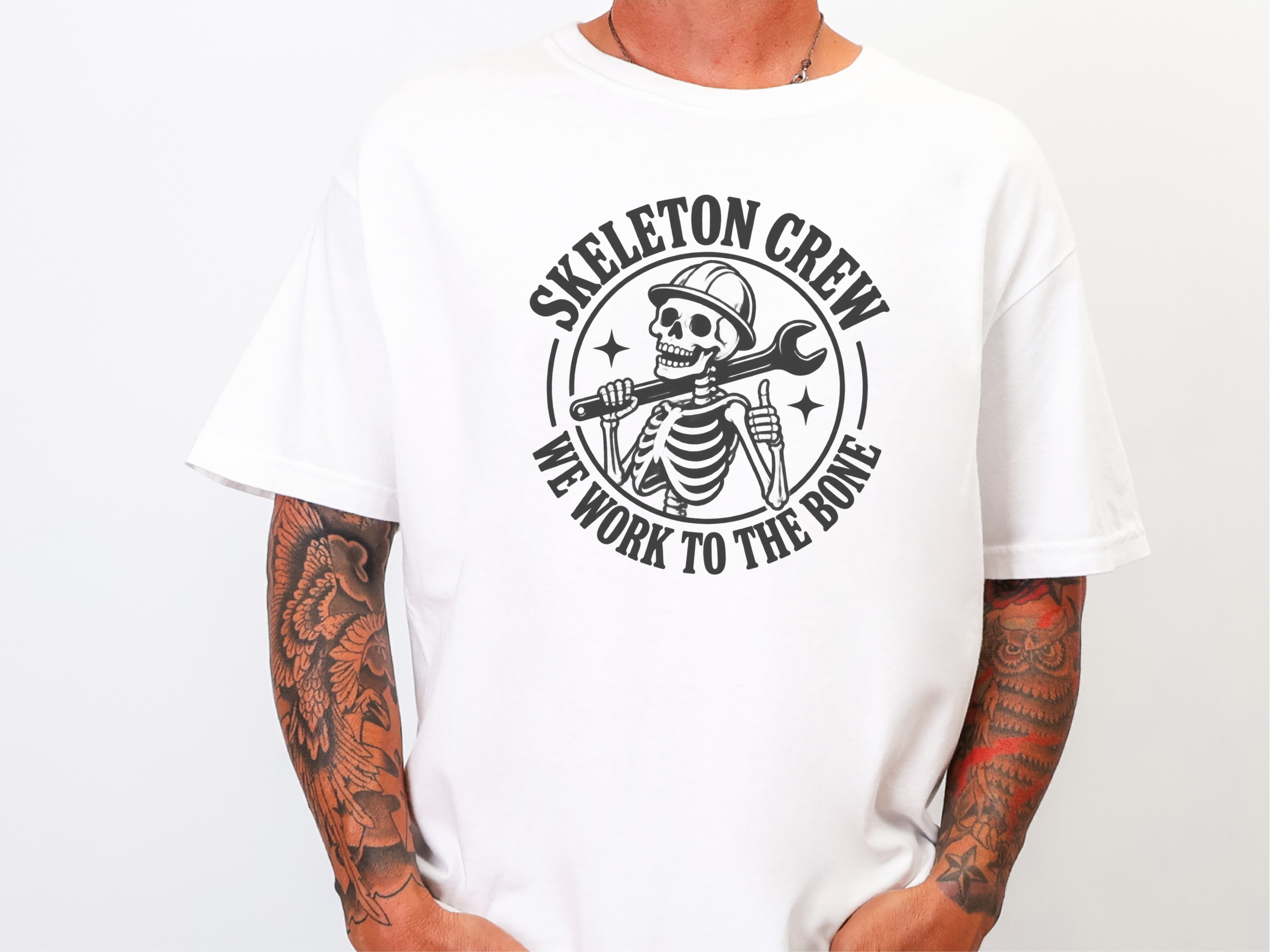 Skeleton Crew Construction Worker funny shirt - photo 1
