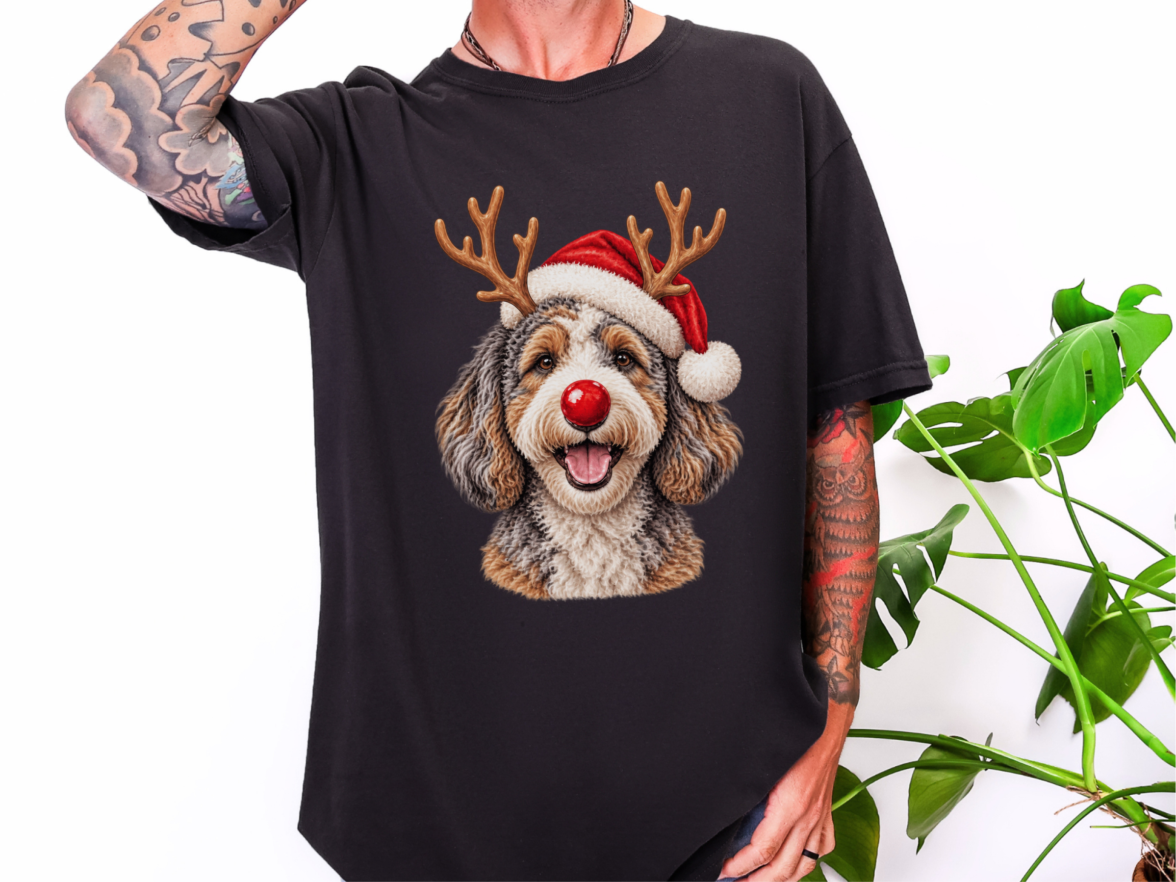 Aussiedoodle Reindeer Santa Hat - photo 4