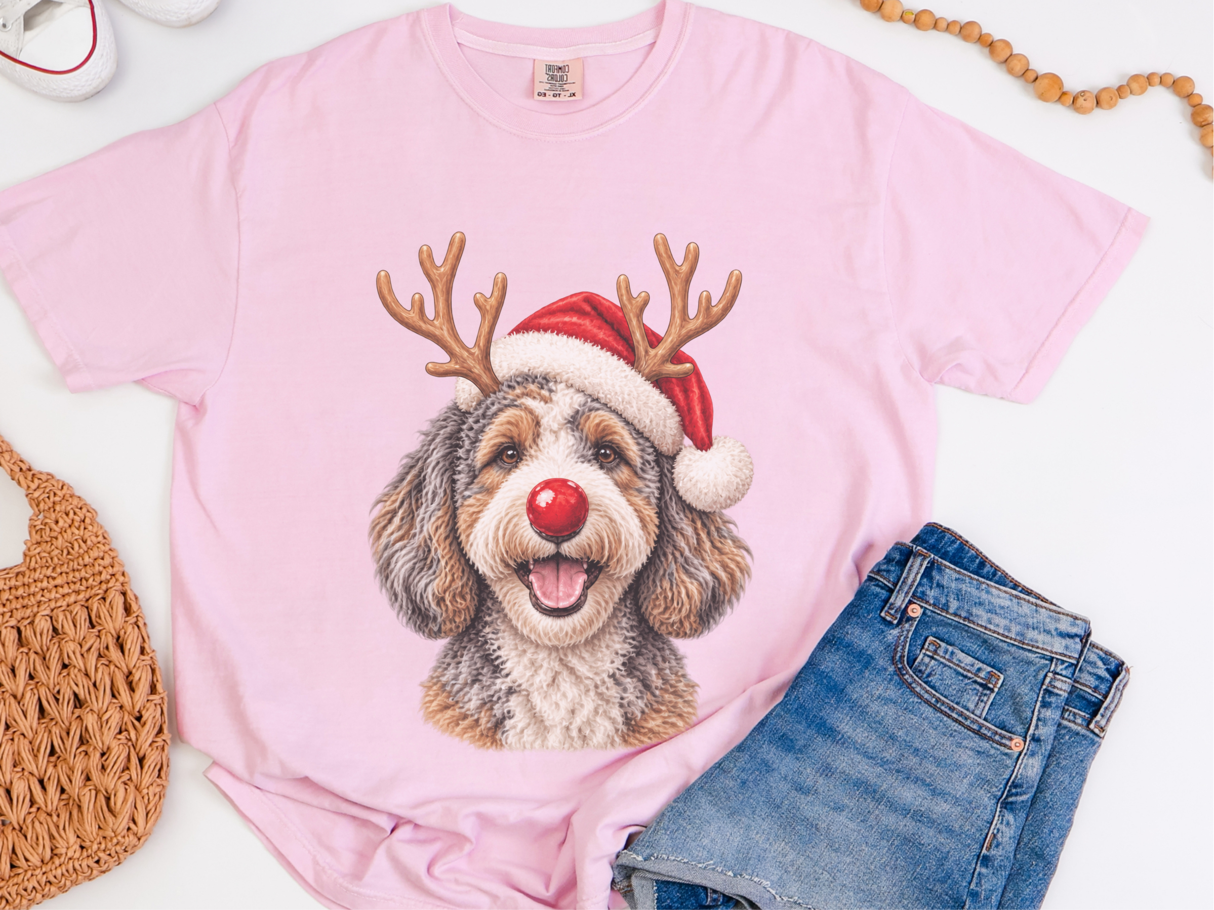 Aussiedoodle Reindeer Santa Hat - photo 8