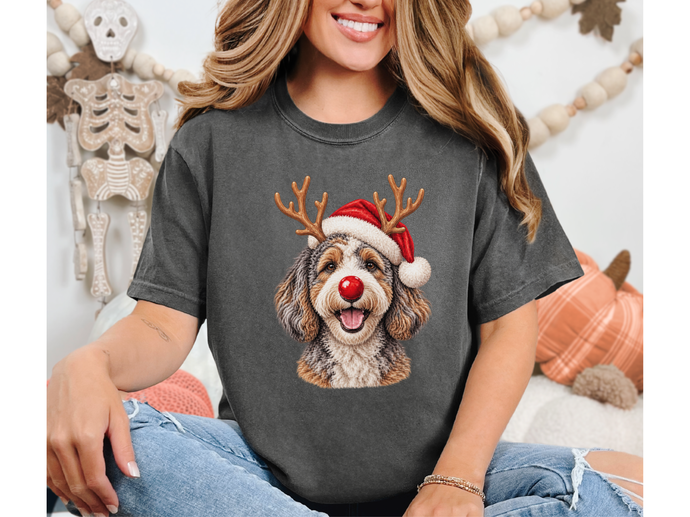 Aussiedoodle Reindeer Santa Hat - photo 6
