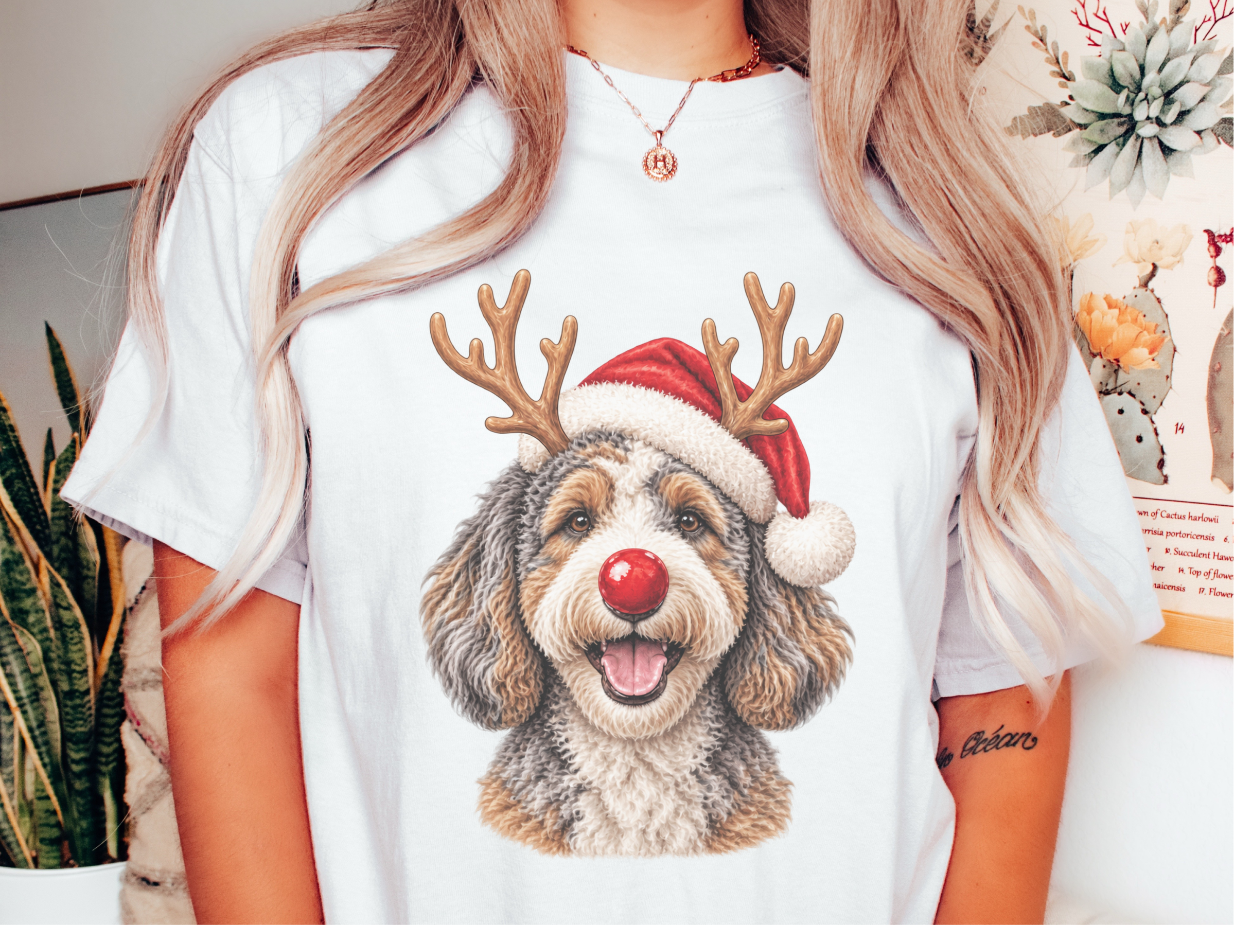 Aussiedoodle Reindeer Santa Hat - photo 1