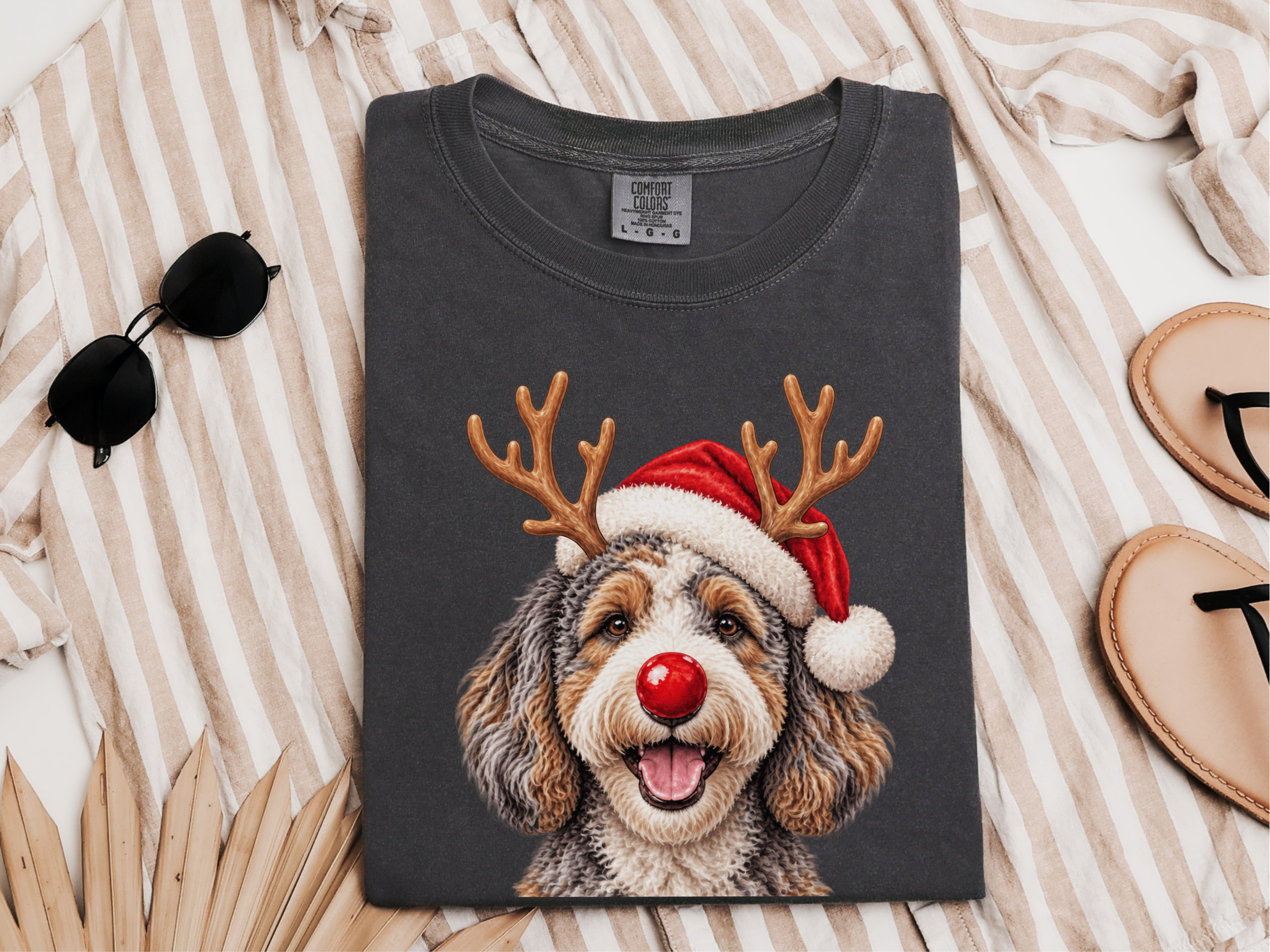 Aussiedoodle Reindeer Santa Hat - photo 5