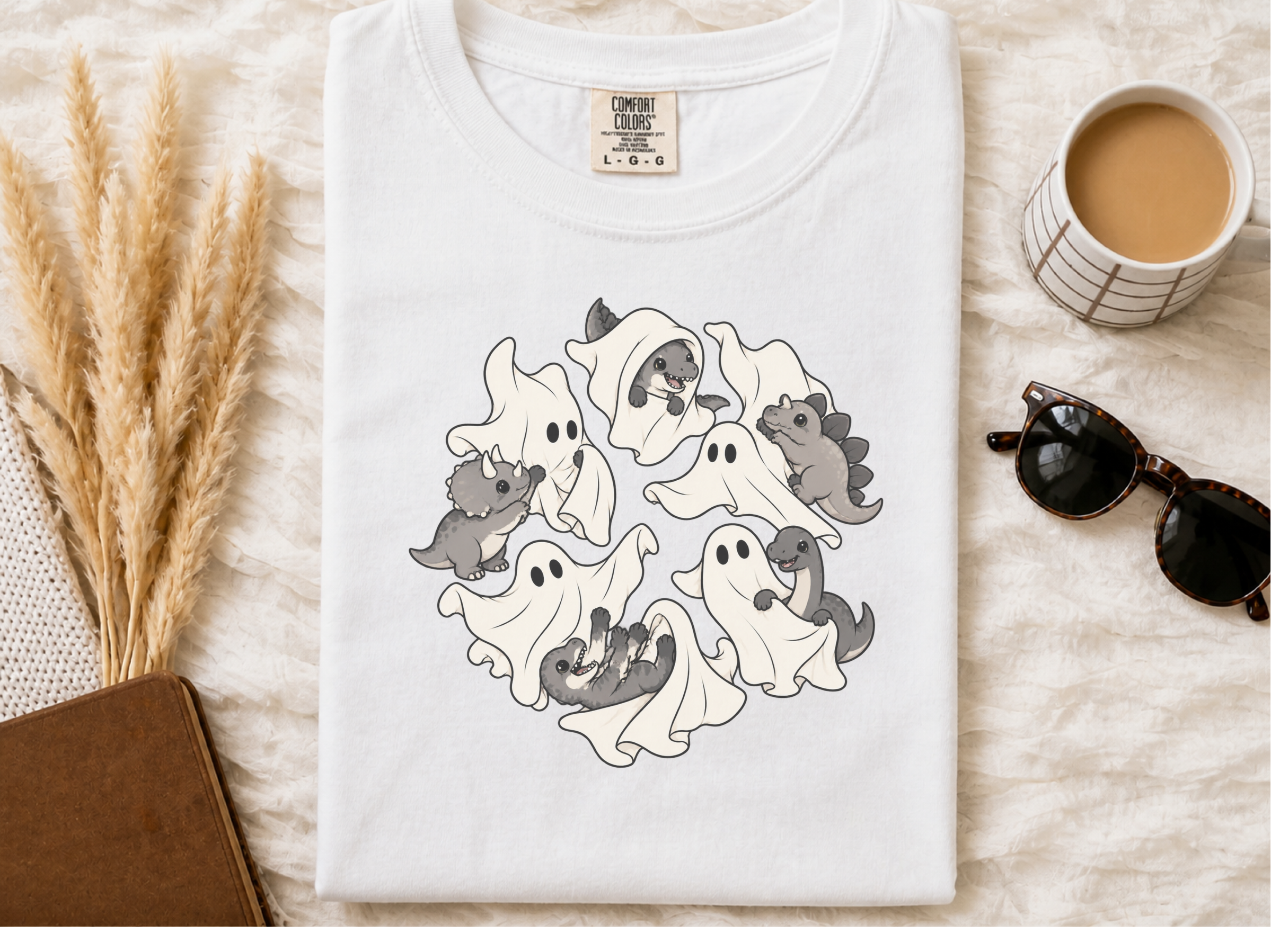 Ghost Playing With Dinosaurs funny shirt - photo 1