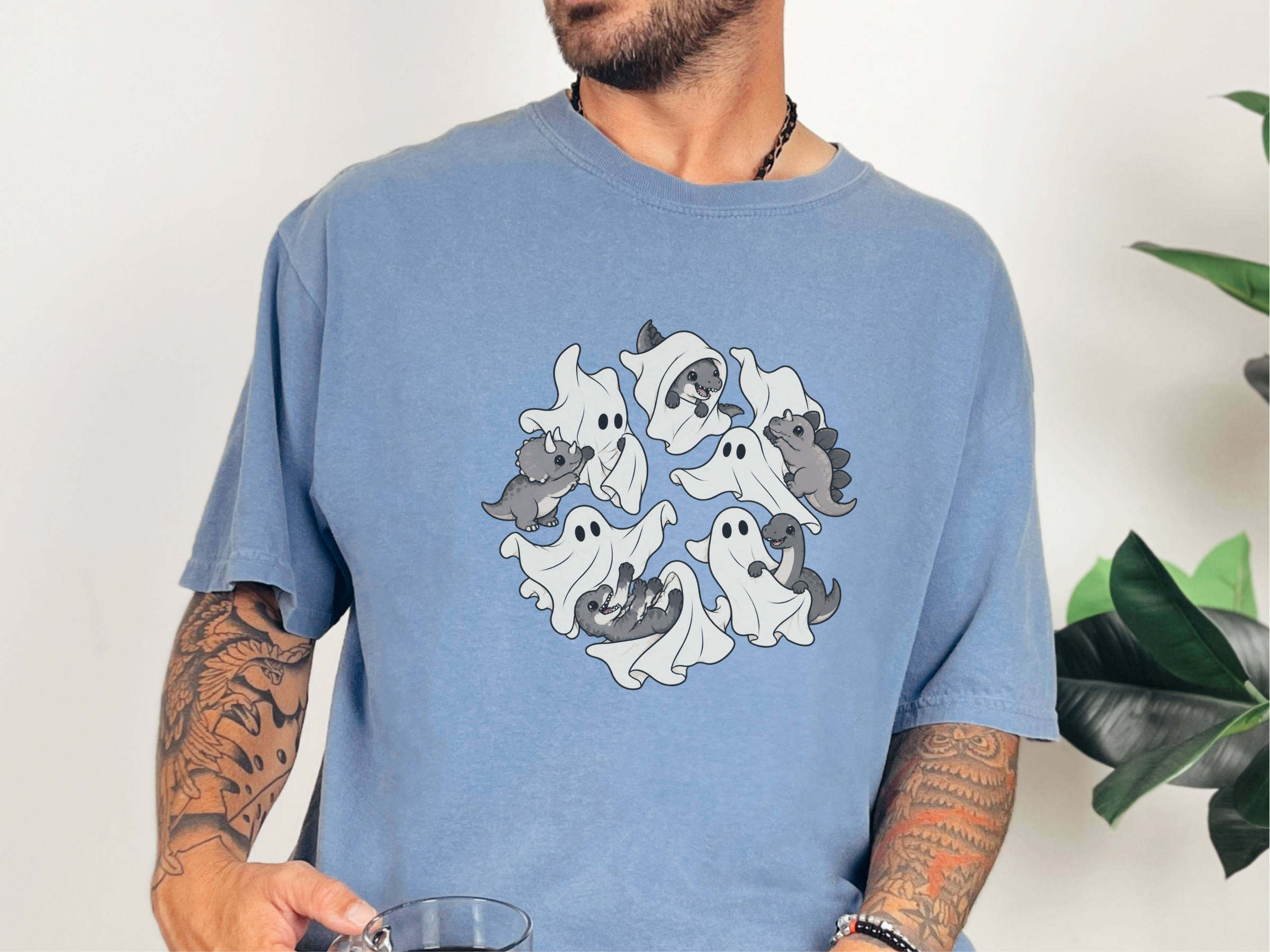 Ghost Playing With Dinosaurs funny shirt - photo 7