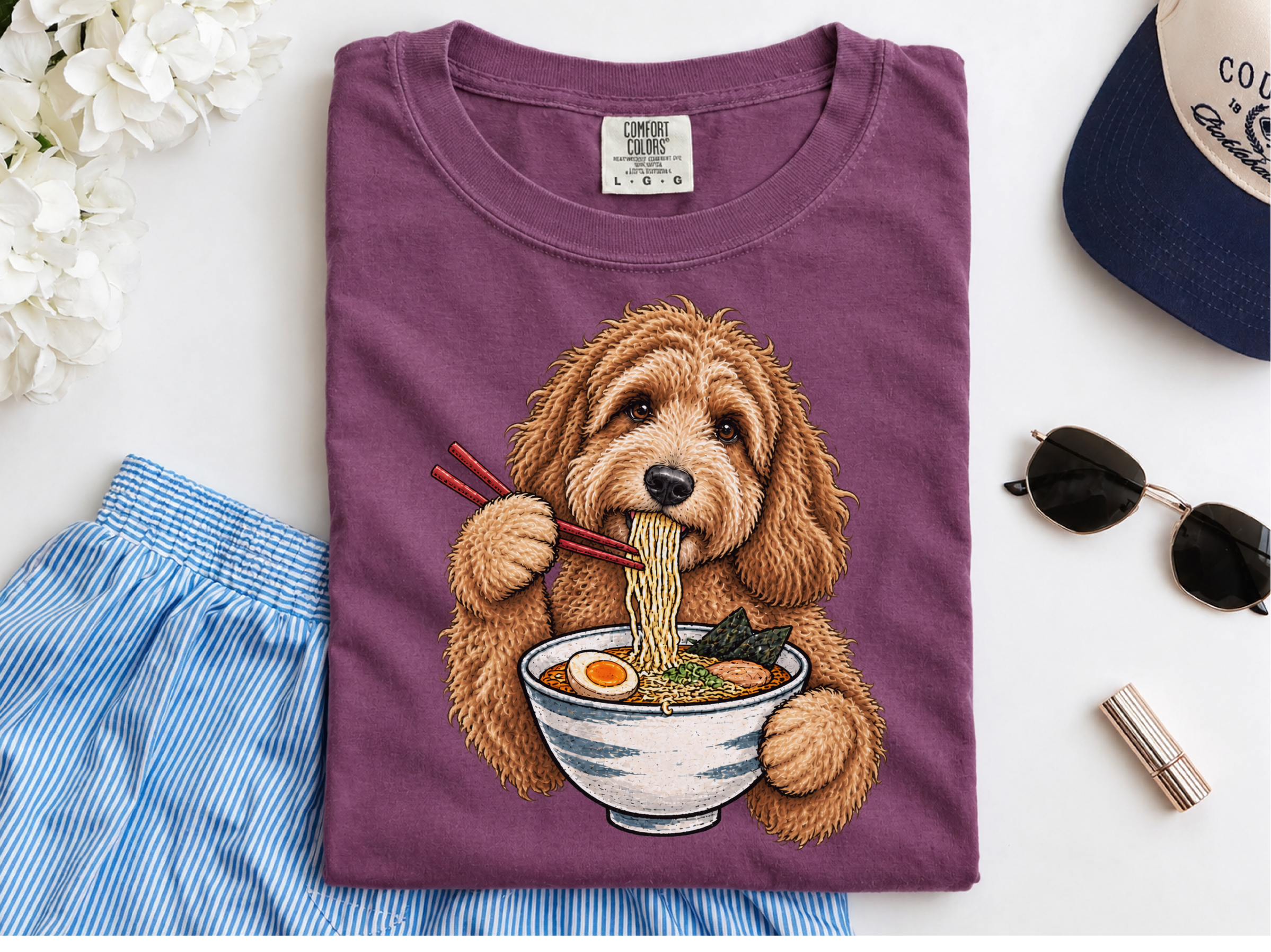 Labradoodle Eating Ramen Bowl2 doodle dog shirt - photo 6