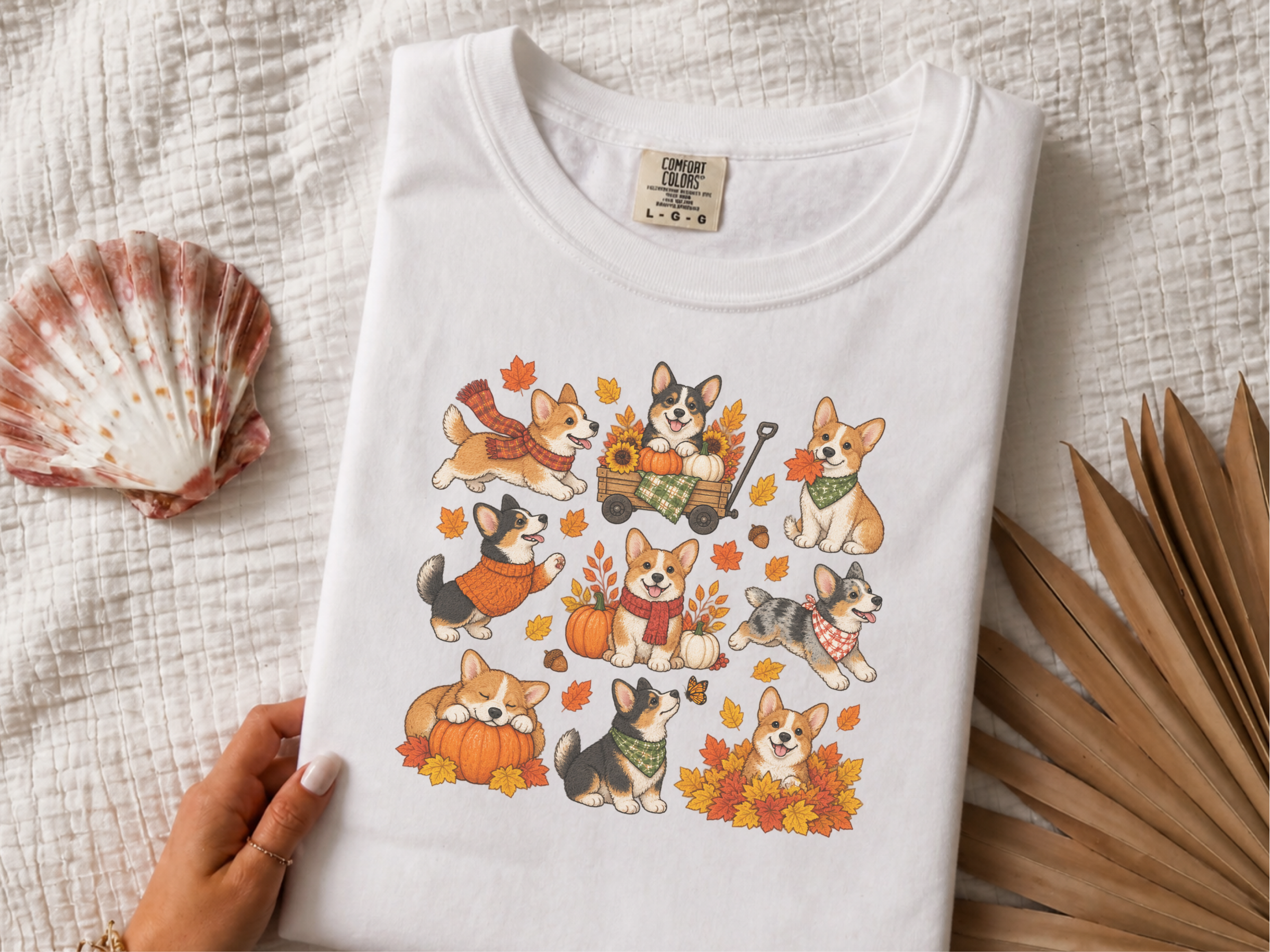 Autumn Corgi Dog Activities doodle dog shirt - photo 3