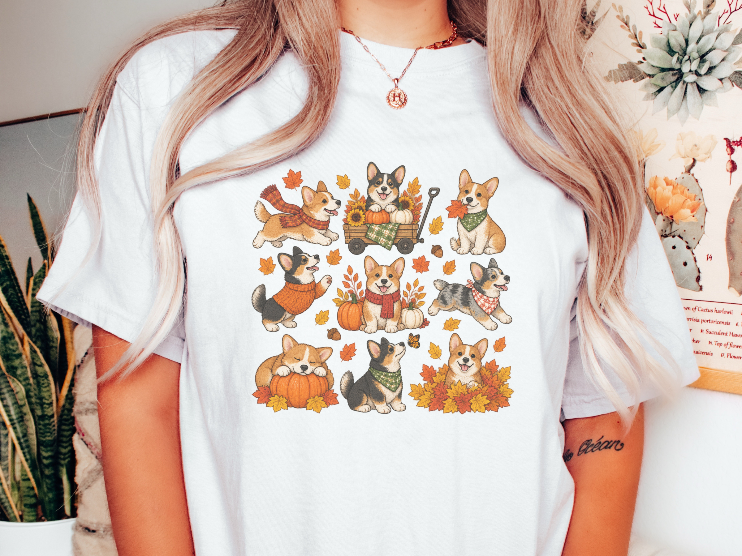 Autumn Corgi Dog Activities doodle dog shirt - photo 1