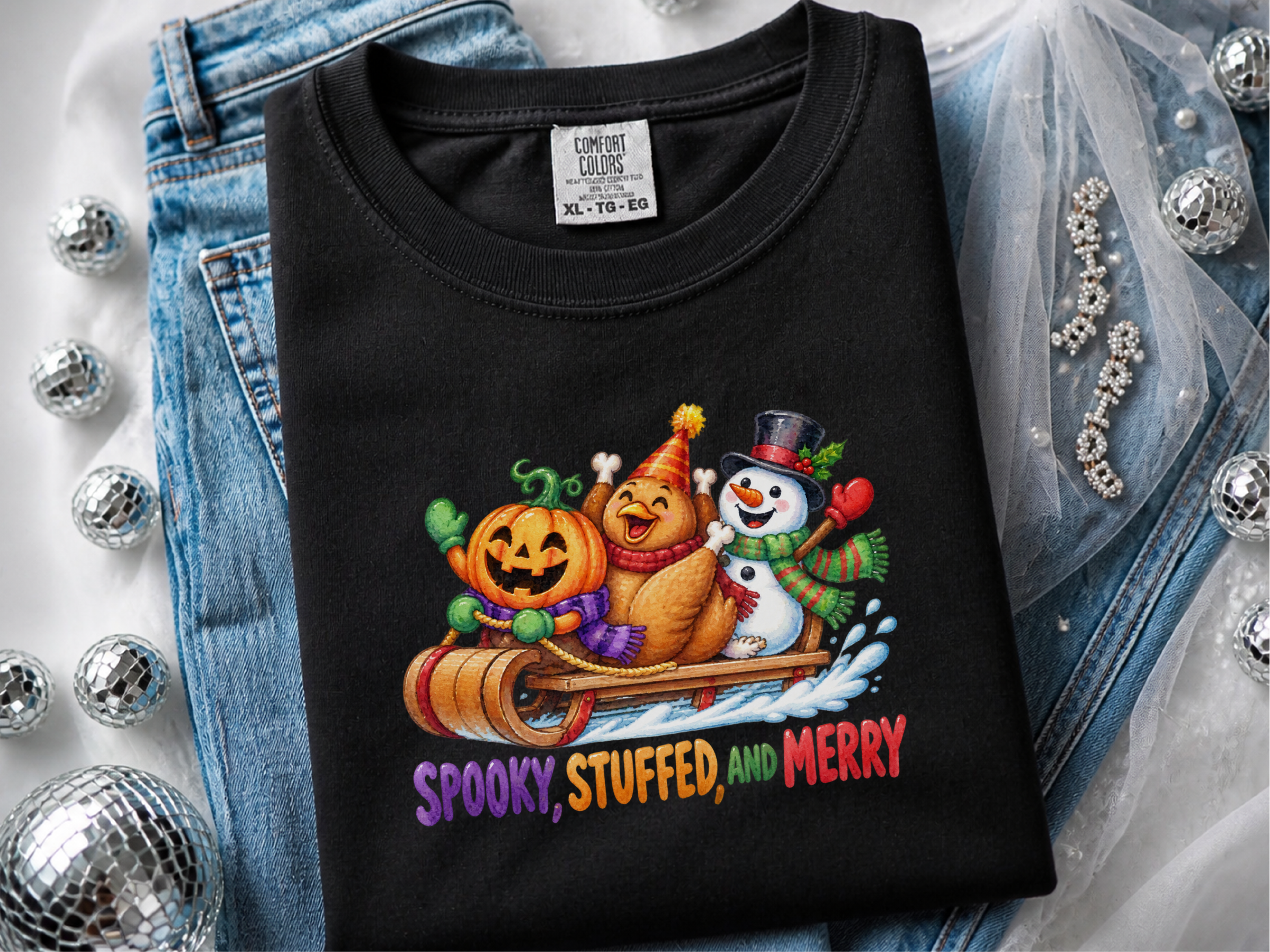 Spooky Stuffed And Merry Watercolor Sleigh Ride