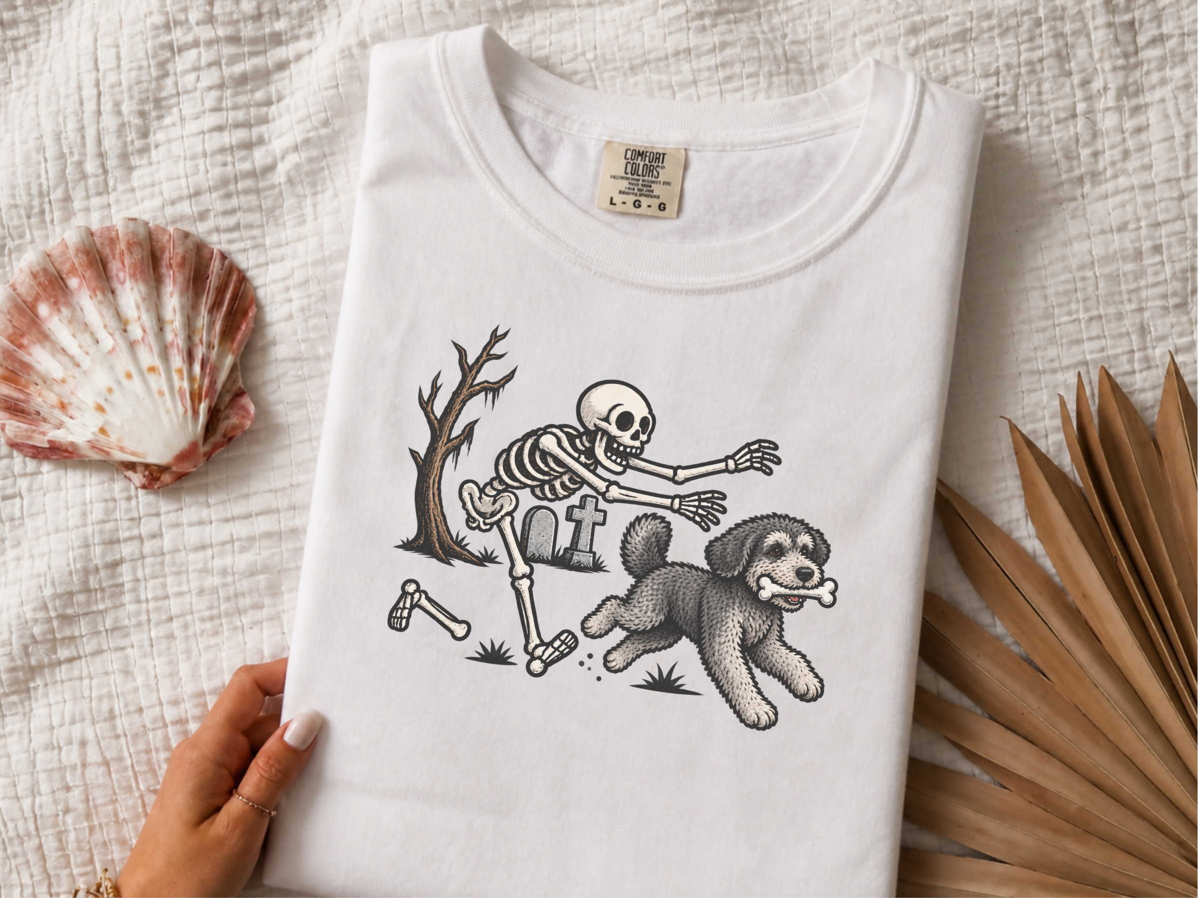 Schnoodle Skeleton Graveyard Chase doodle dog shirt - photo 2