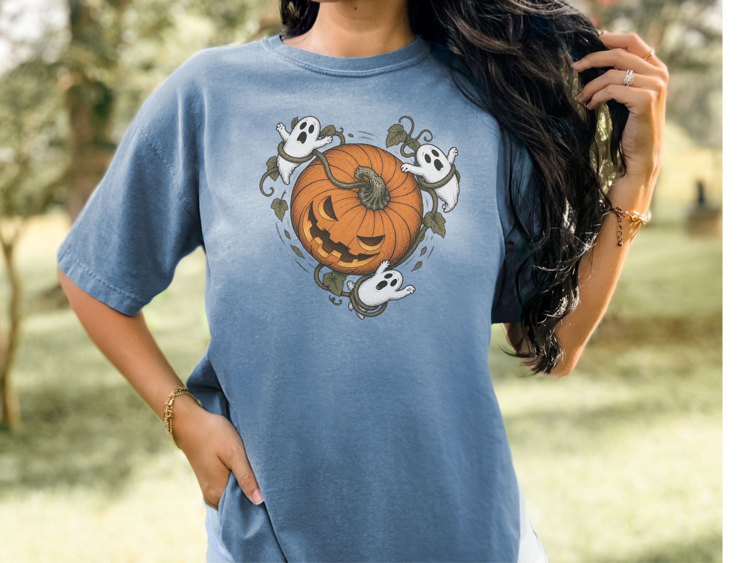Spooky Ghost Pumpkin Vines funny shirt - photo 7