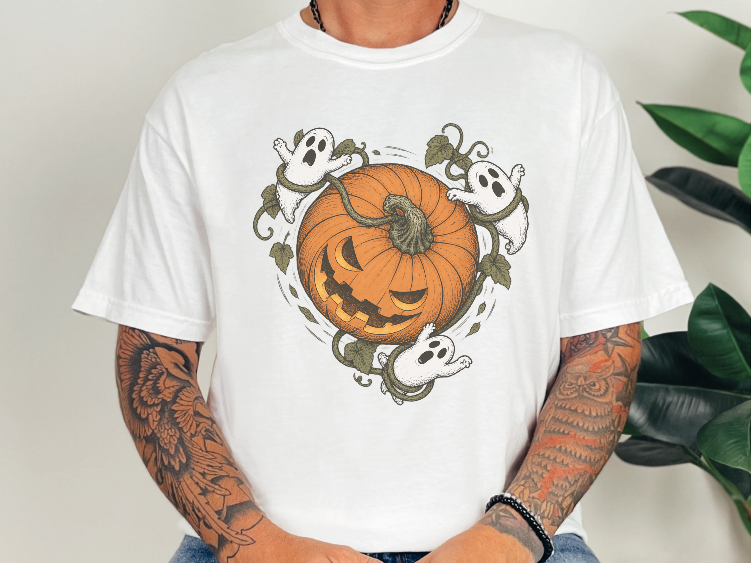 Spooky Ghost Pumpkin Vines funny shirt - photo 3
