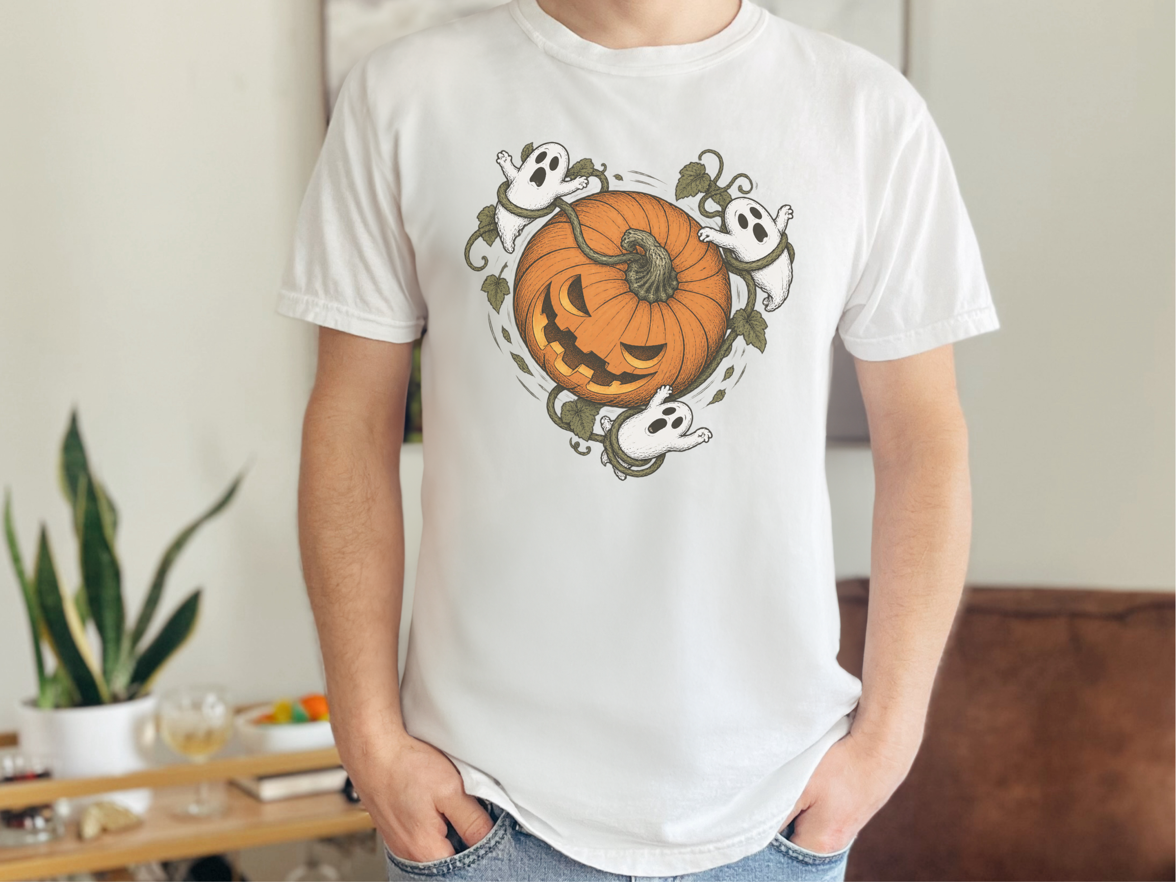 Spooky Ghost Pumpkin Vines funny shirt - photo 2