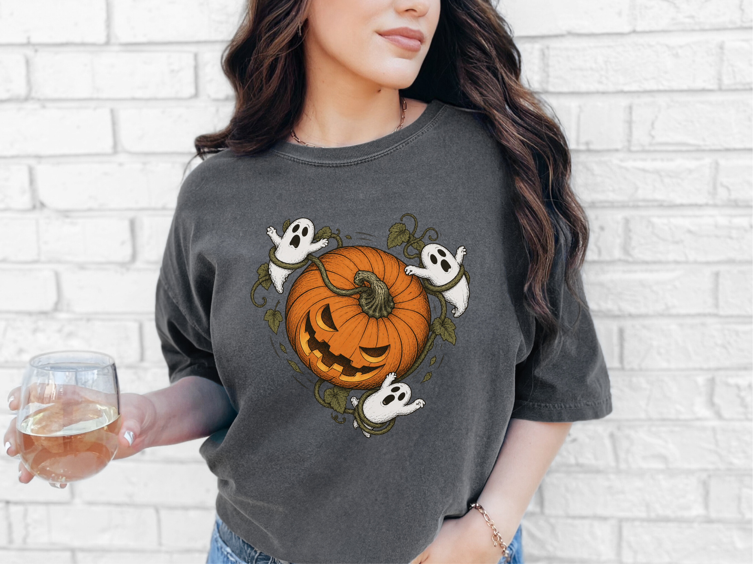Spooky Ghost Pumpkin Vines funny shirt - photo 5
