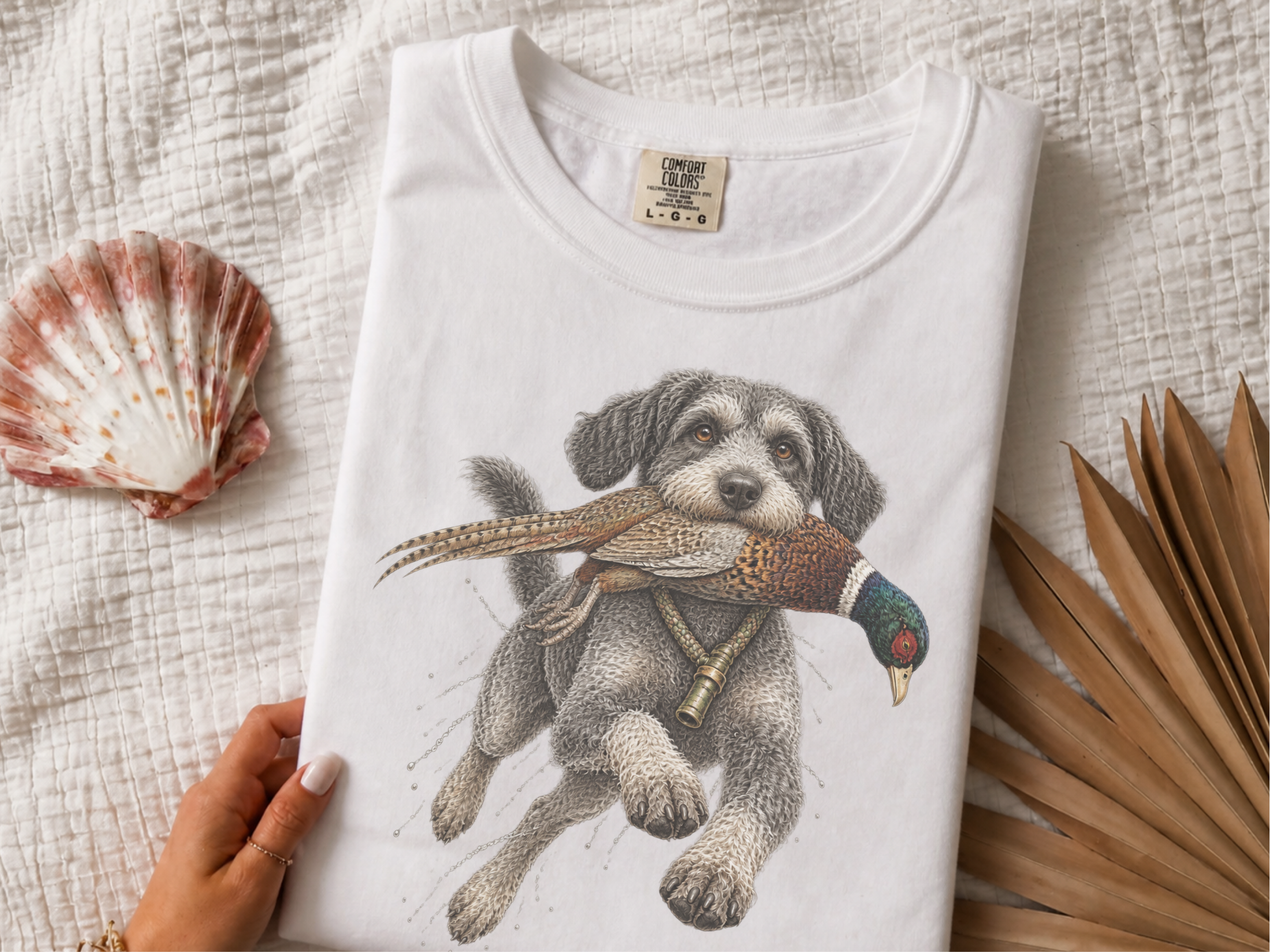 Hunting Schnoodle Carrying Pheasant doodle dog shirt - photo 1