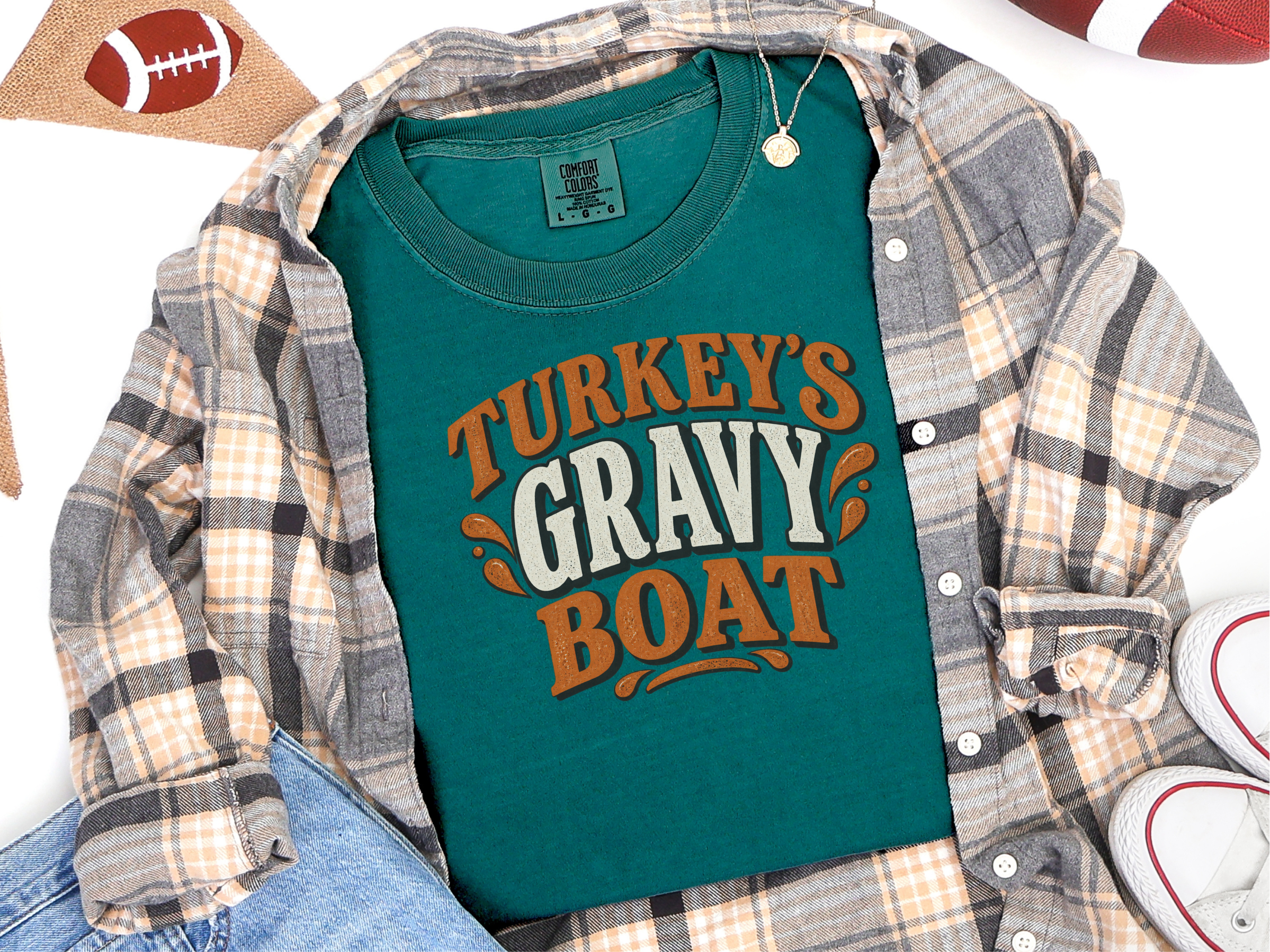Turkeys Gravy Boat Retro Typography funny shirt - photo 6