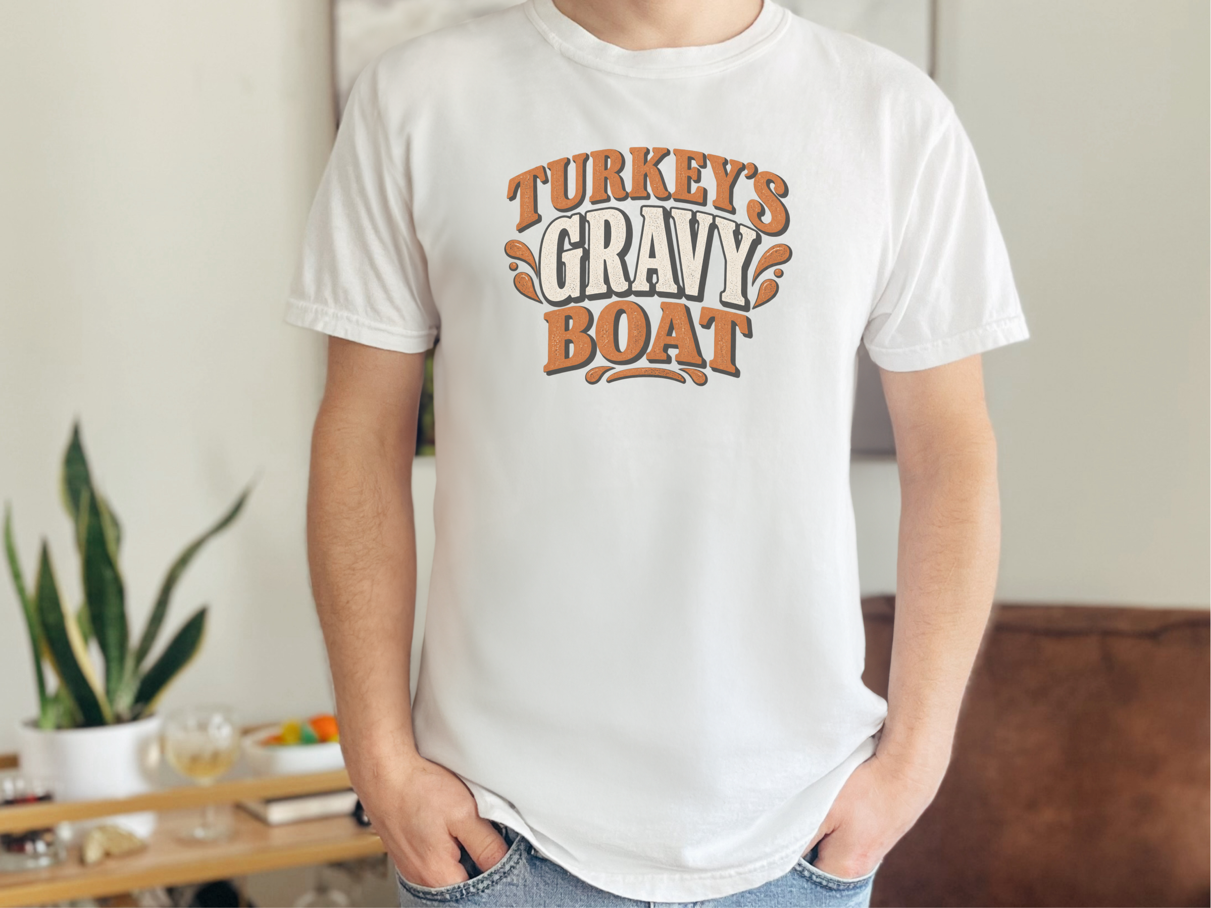 Turkeys Gravy Boat Retro Typography funny shirt - photo 1