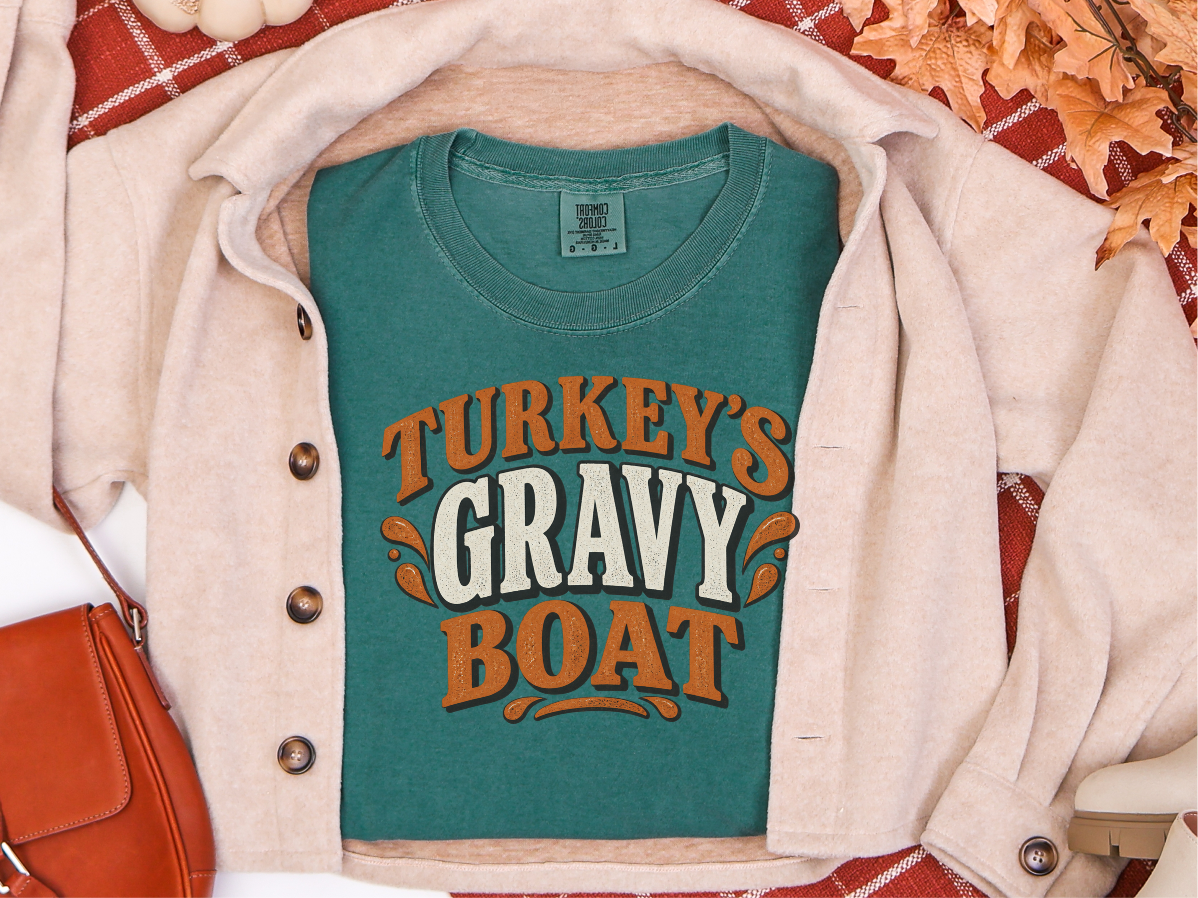 Turkeys Gravy Boat Retro Typography funny shirt - photo 7