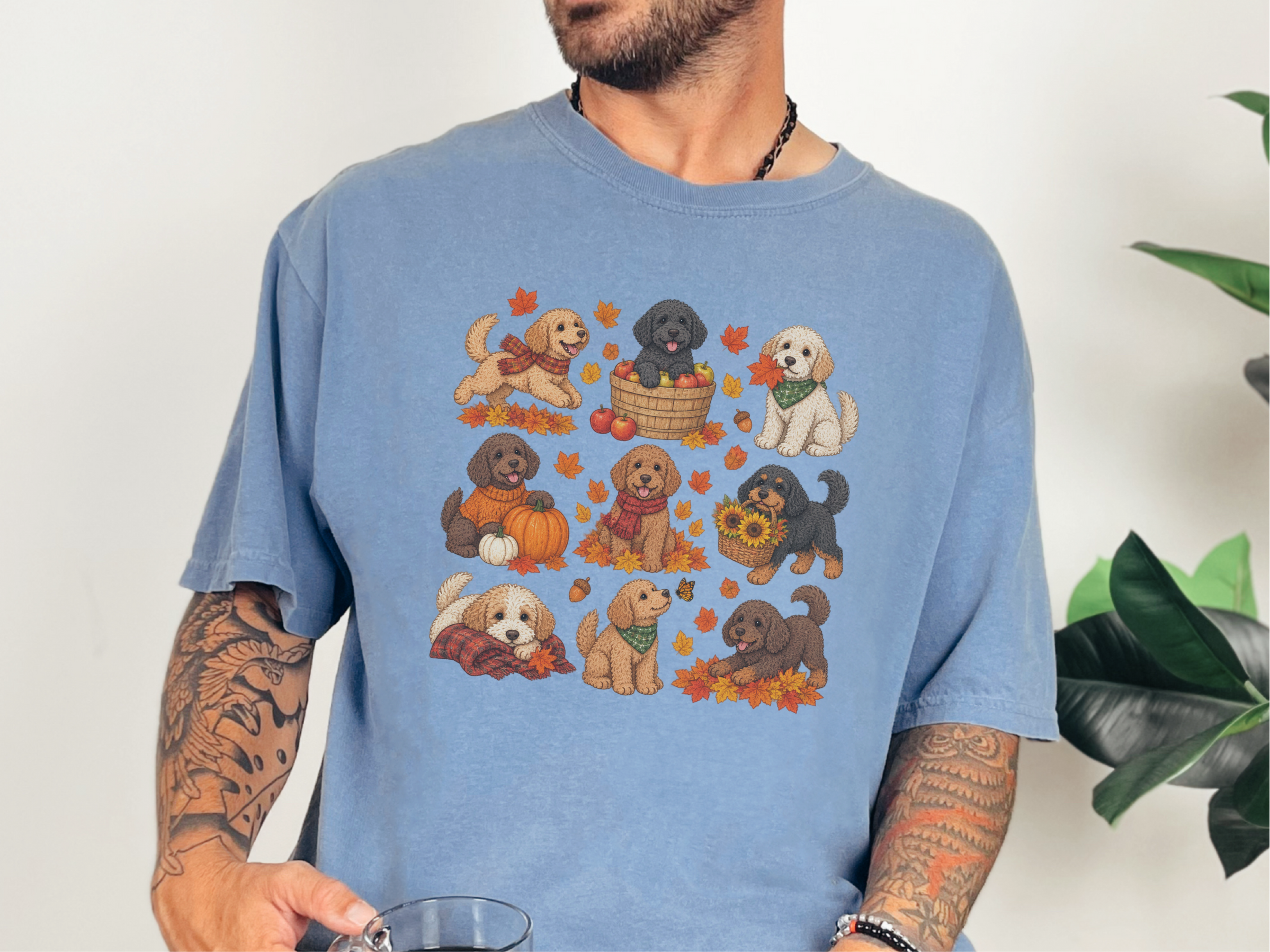 Colorful Cavapoo Fall Activities doodle dog shirt - photo 5